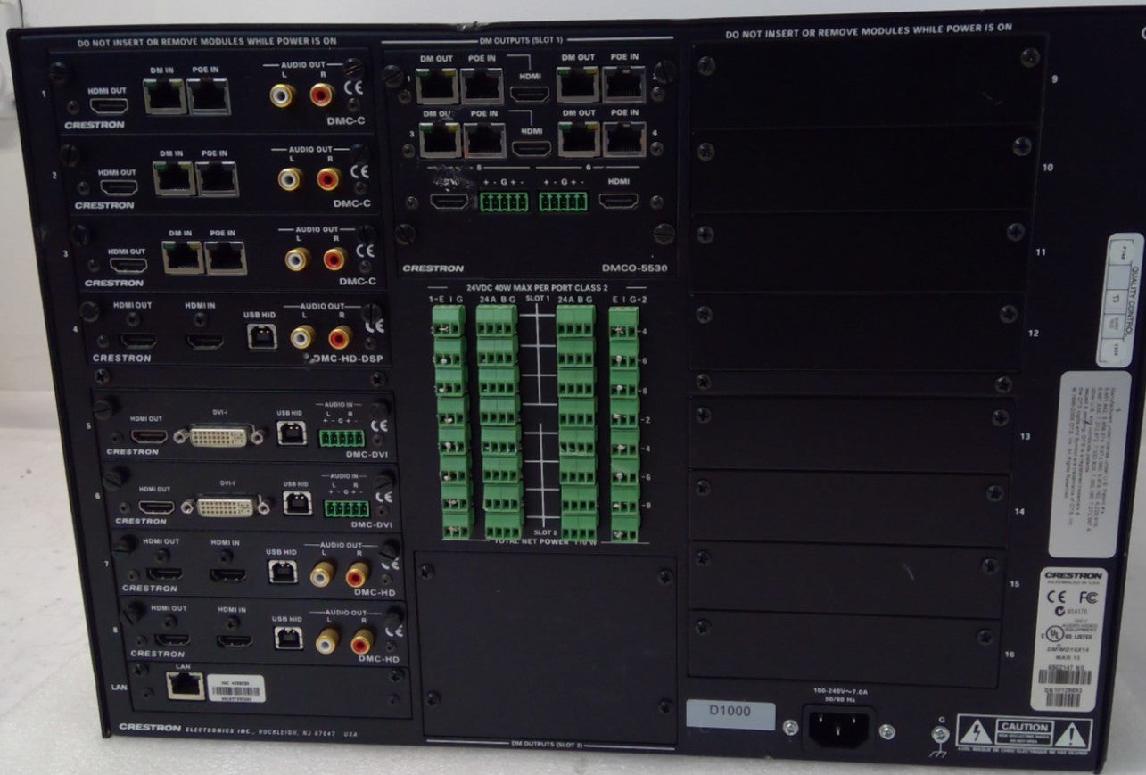 Crestron DM-MD16X16 Digital Media Switcher | Includes Modules