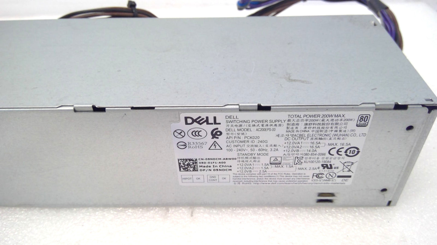 Genuine Dell Optiplex 7080 SFF 200W Power Supply AC200EPS-00 5NDCM PCK020