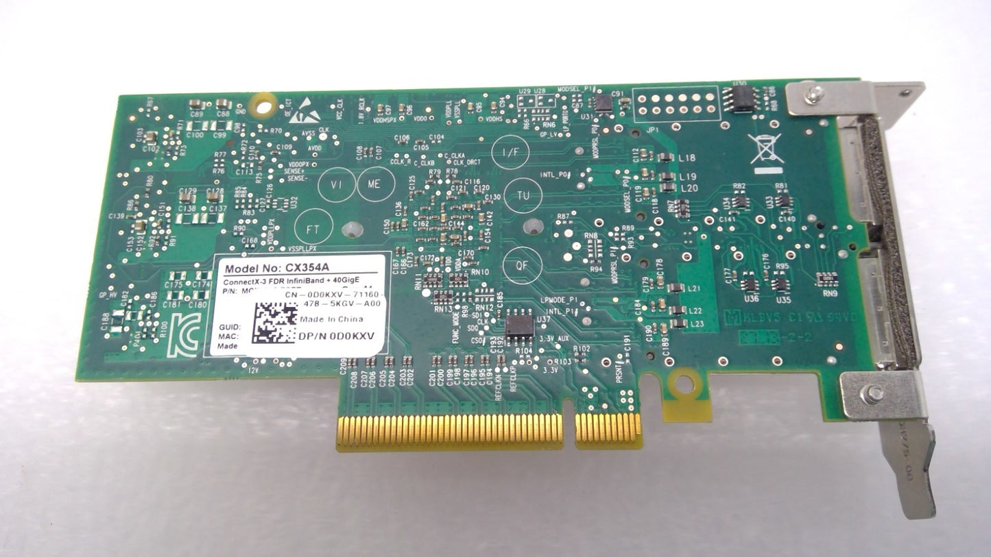 DELL D0KXV CONNECTX-3 EN NIC 40/56GBE 56GB/S FDR IB QSFP NETWORK CARD CX354A