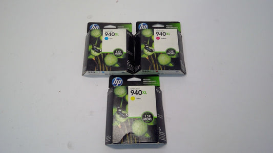Lot of 3 New Genuine HP Officejet 940 XL Magenta Yellow Cyan