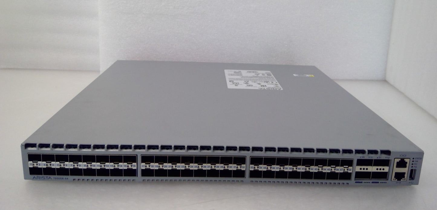 Arista DCS-7050SX-64-F Switch Front-To-Rear Airflow 48-Port 10G SFP+ 4x 40G QSFP