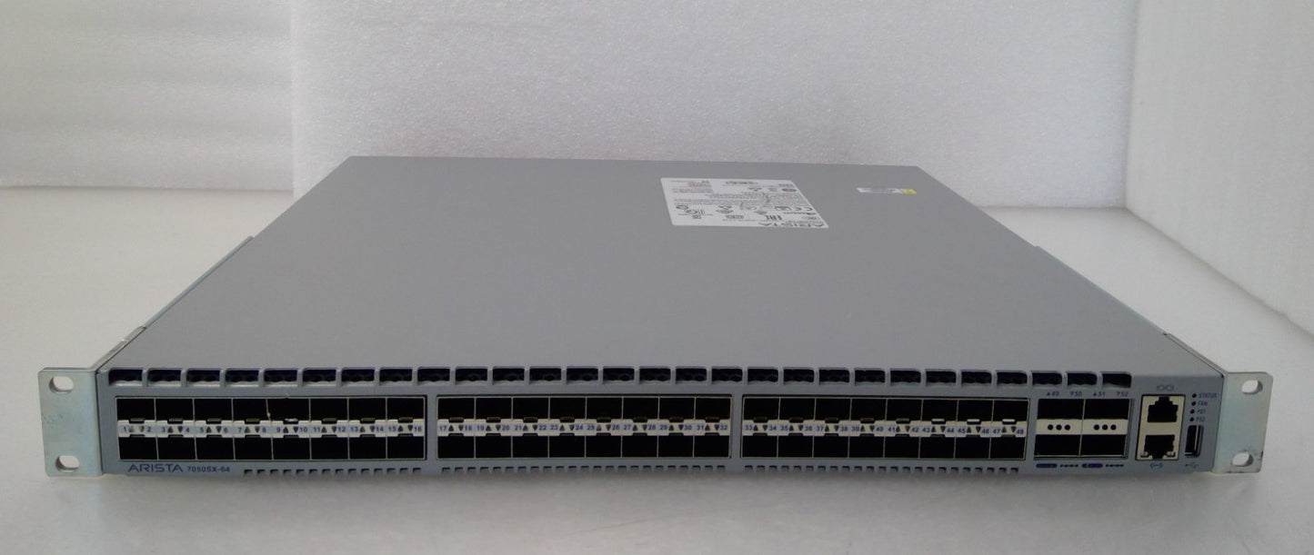 Arista DCS-7050SX-64-F 48x10GbE SFP+ 4xQSFP+ Front-to-Rear Air 2X PWR-500AC-F