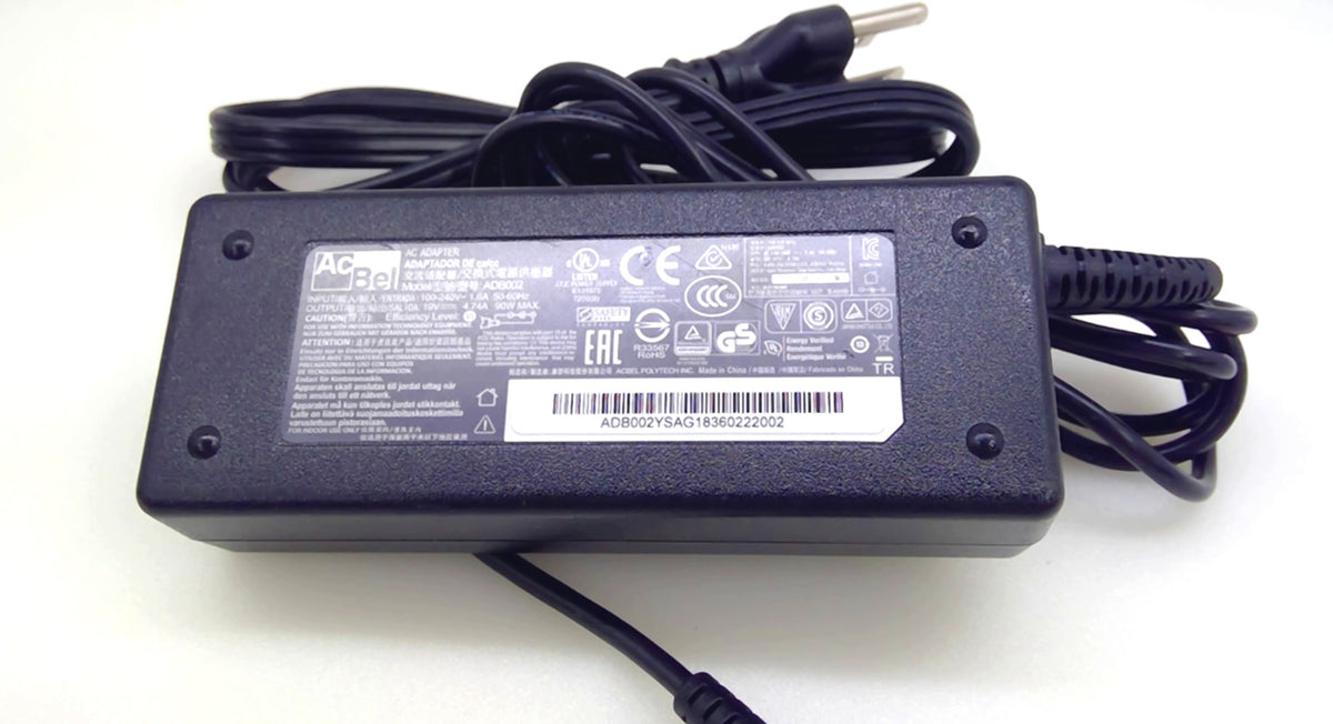 Genuine AcBel ADB002 90W 19V 4.74A AC Adapter Yellow Tip w/ AC Power Cord