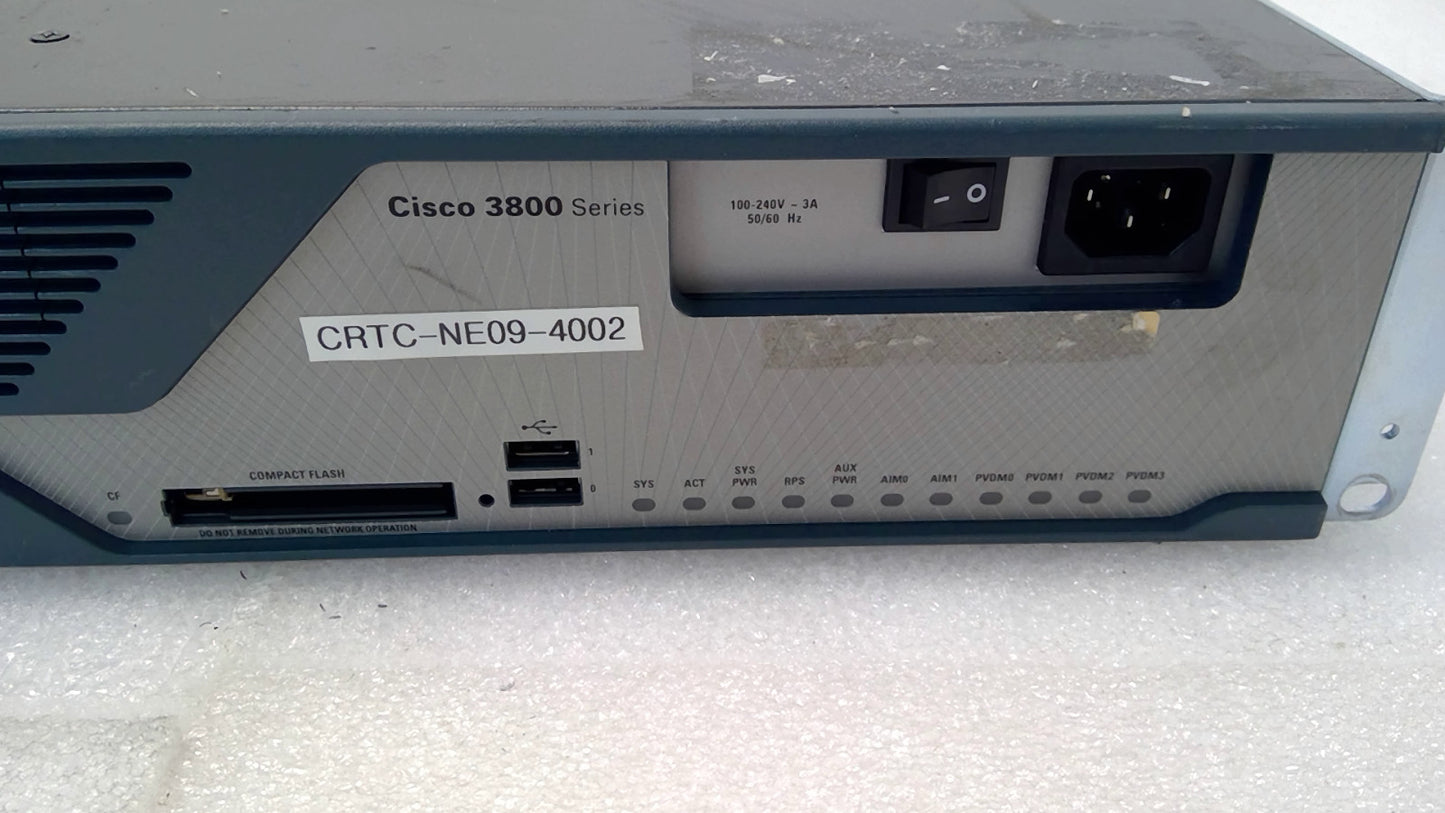 Cisco 3825 Integrated Services Router CISCO3825 W/2X1DSU-T1 V2 MODULES TESTED