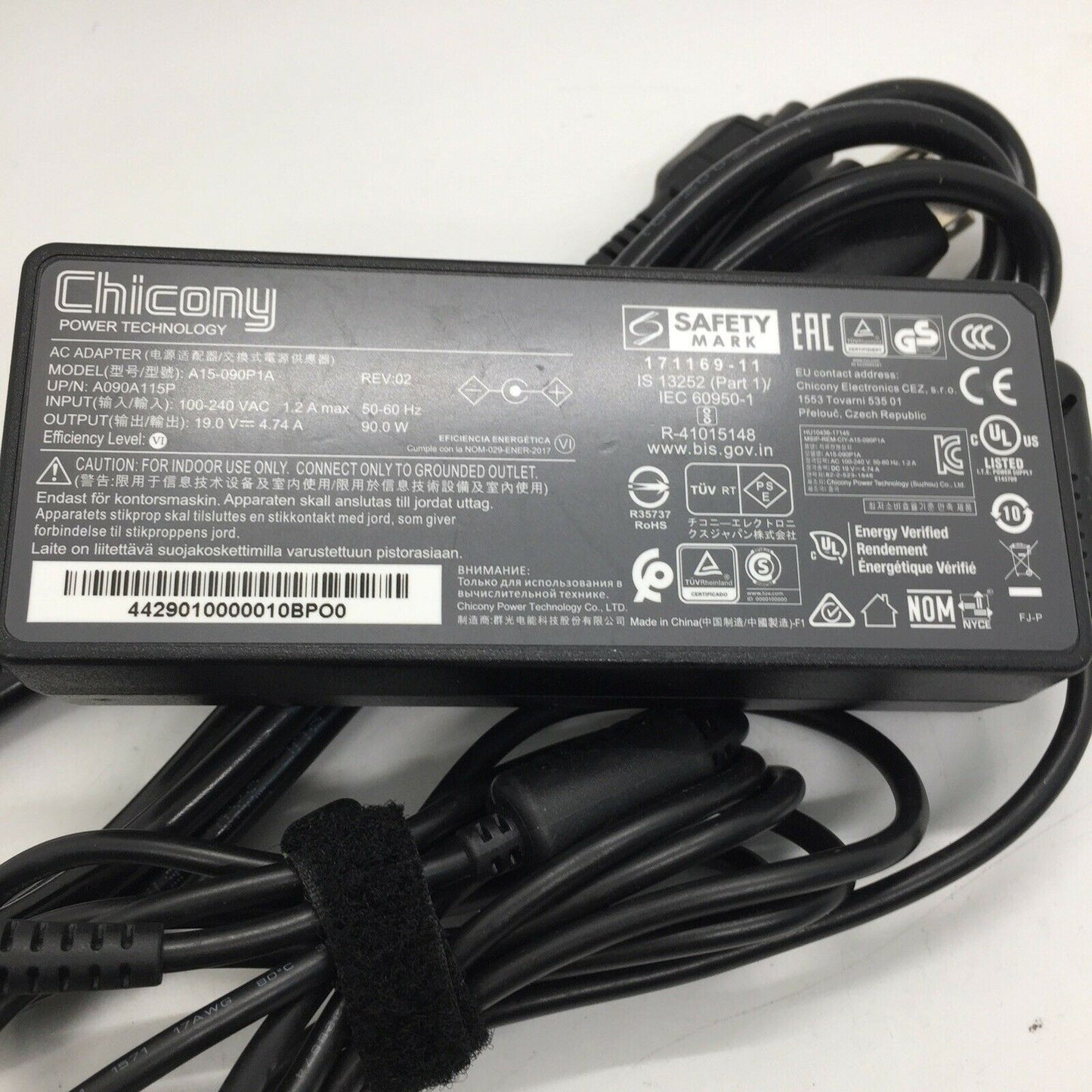 Chicony 19V 4.74A  A15-090P1A  90W 5.5mm*2.5mm T For MSI/Clevo/Sager Laptop