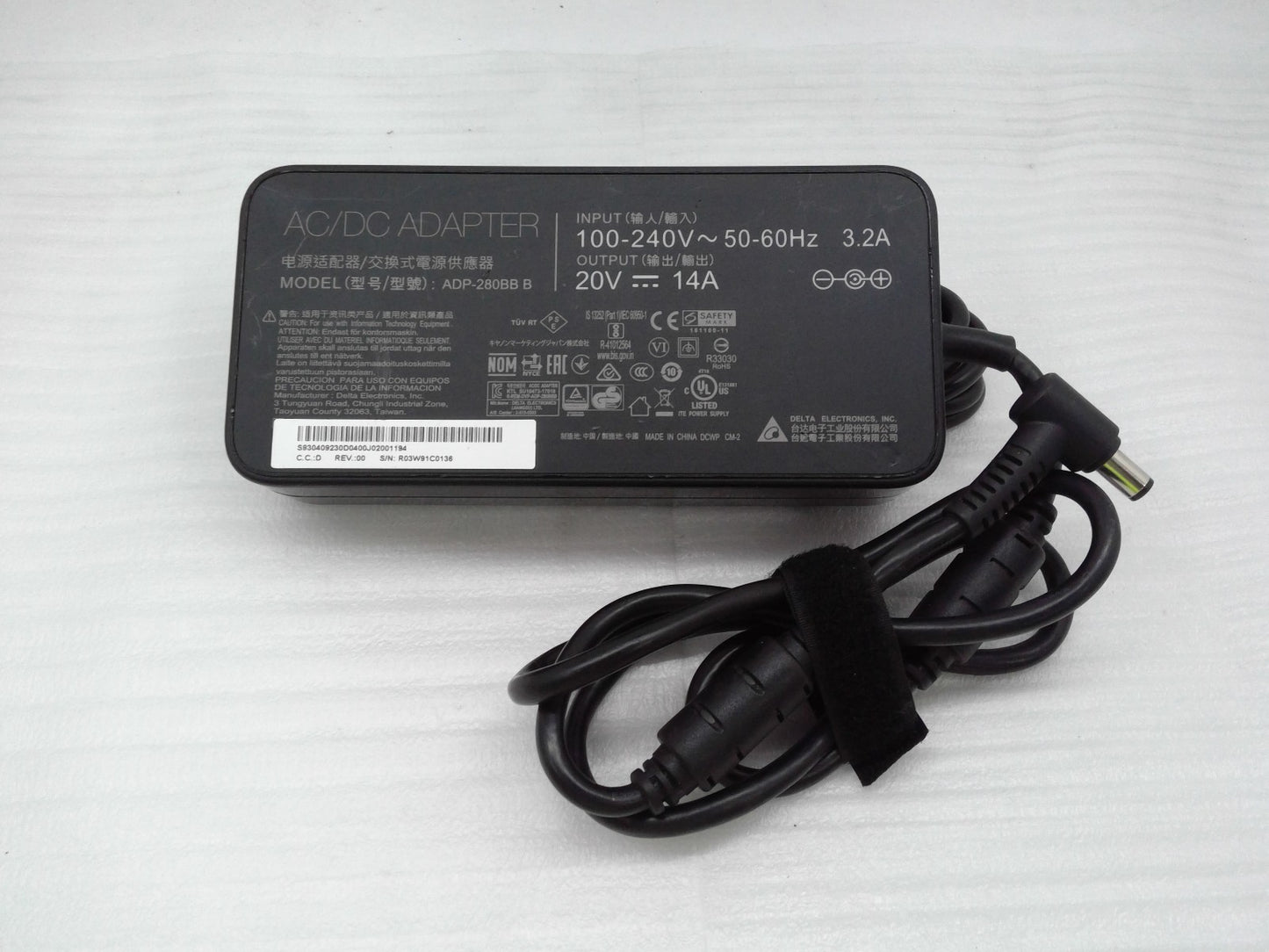 OEM ADP-280BB B 20V 14A 280W AC Adapter  MSI GE75 Raider GeForce RTX 2070 7.4mm