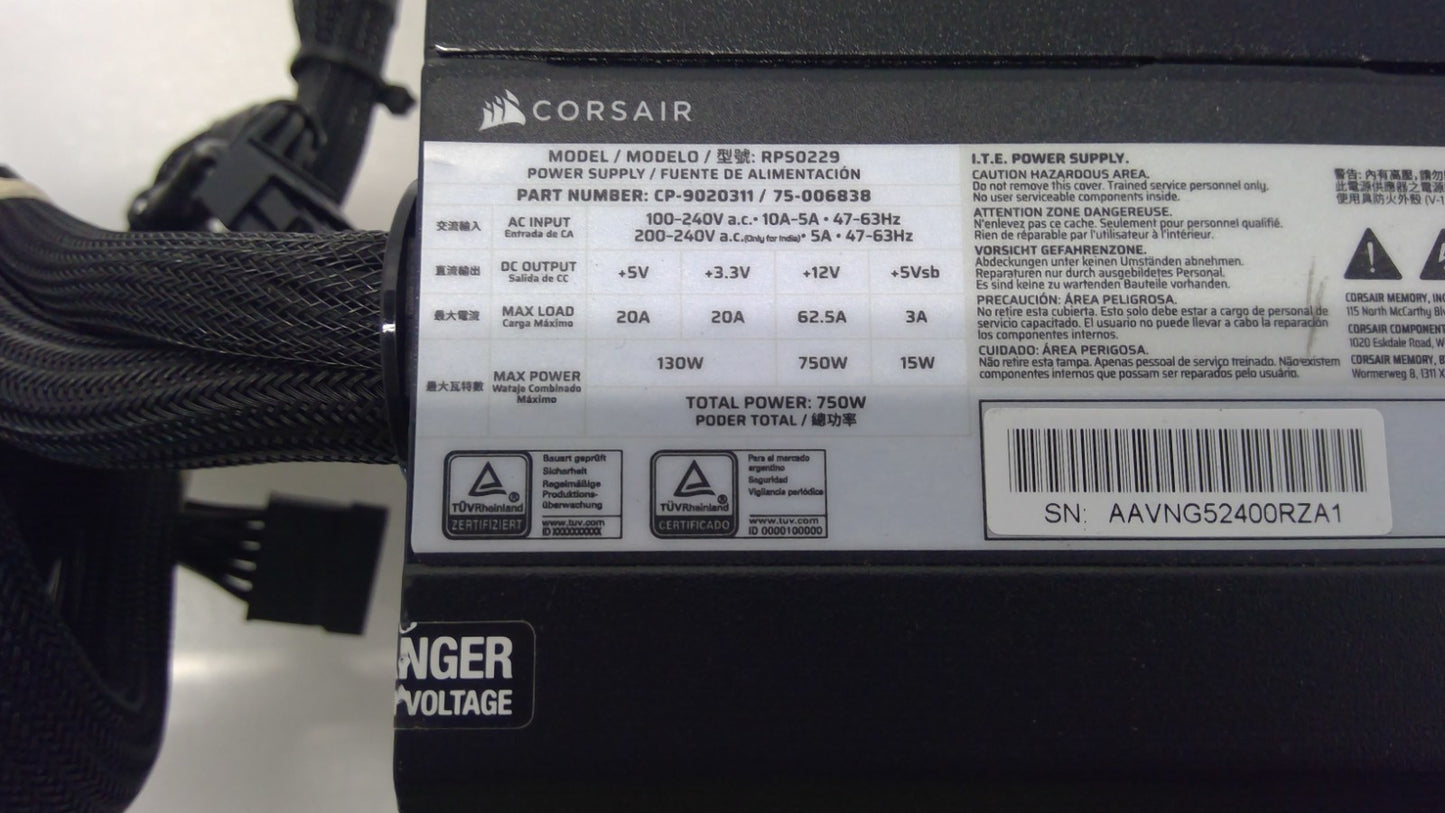 Corsair CX750M 75-006838 750W  RPS0229