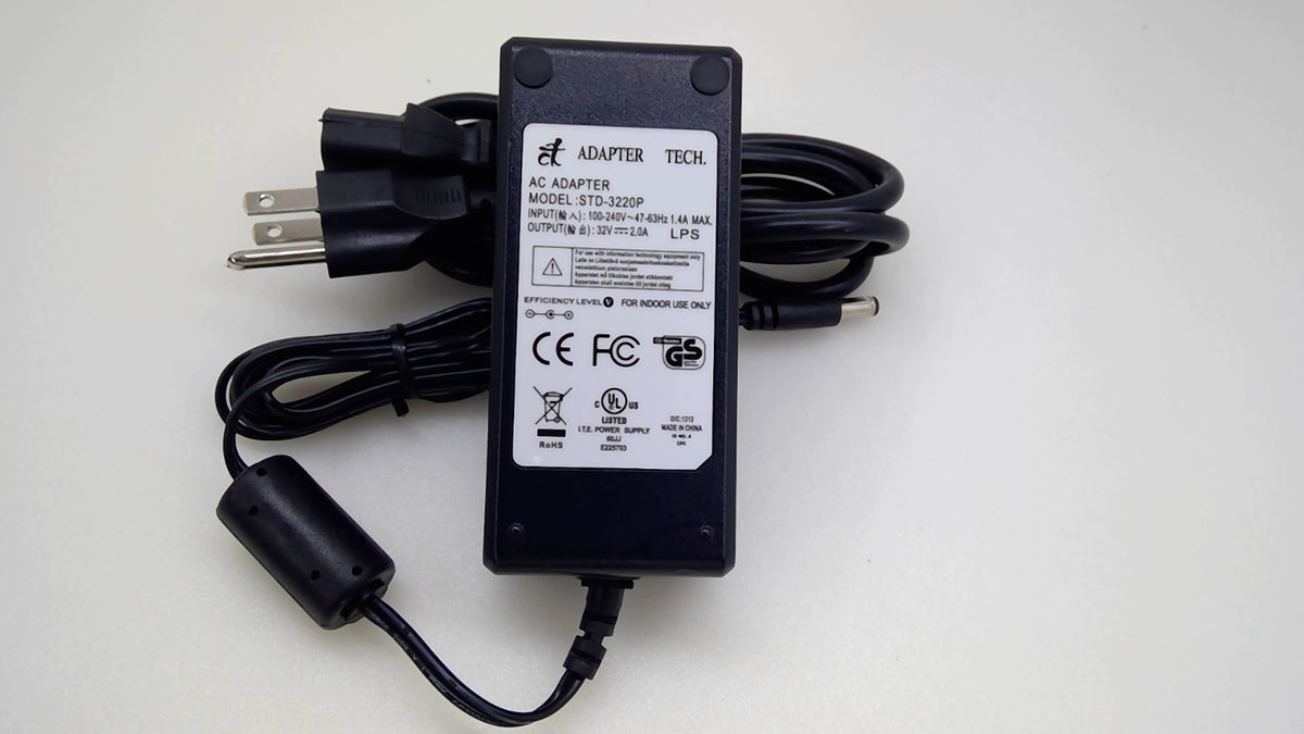 Genuine Adapter Tech STD-3220P 32V 2A 64W AC Power Adapter