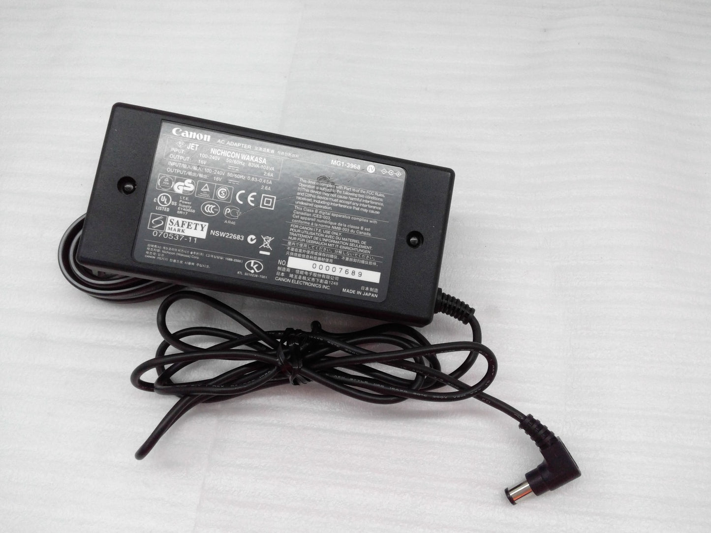Genuine 42W Canon AC DC Power Adapter 16V 2.6A MG1-3968