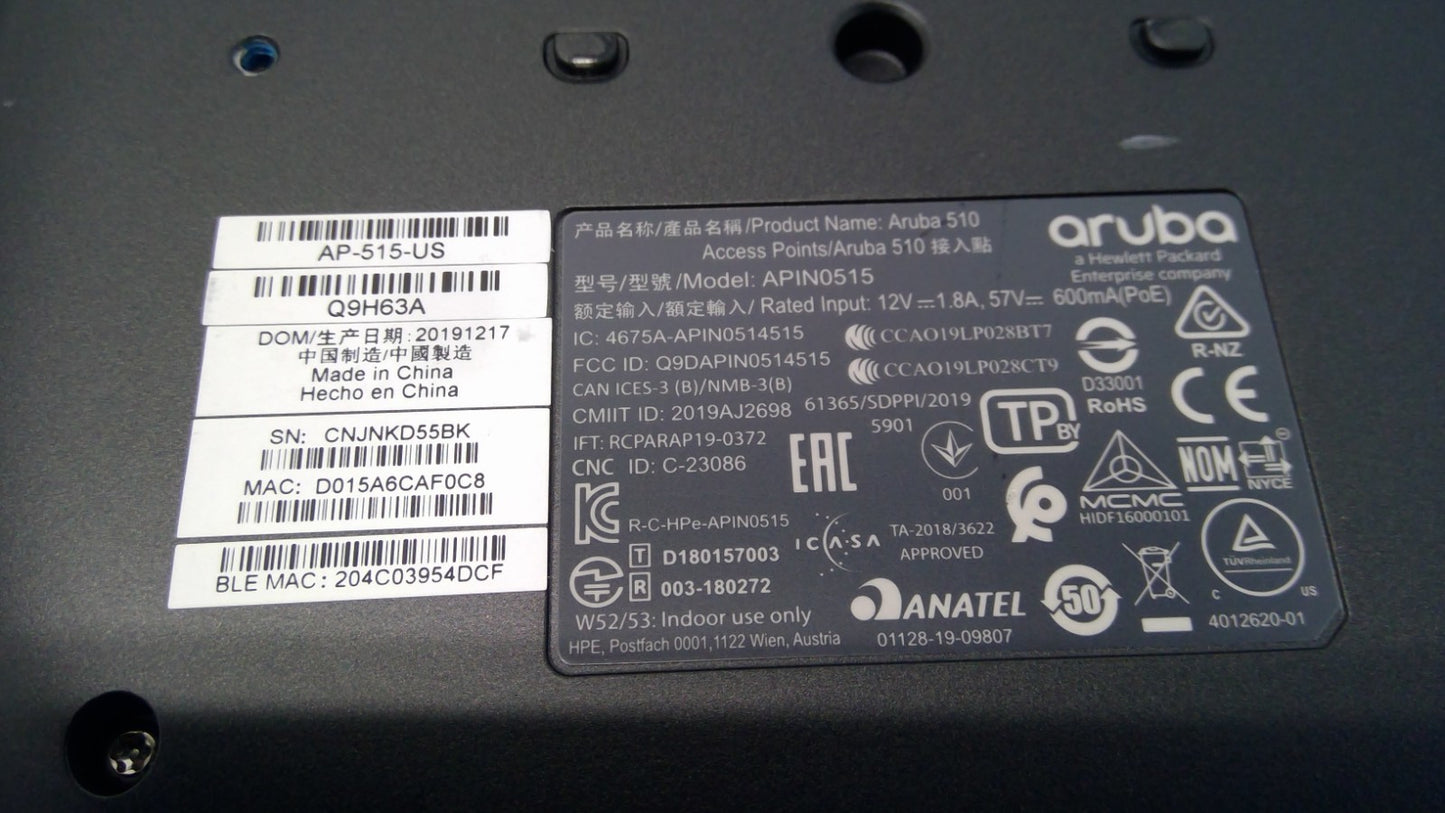 HPE ARUBA APIN0515 (US) CAMPUS WIRELESS ACCESS POINT ZIGBEE WI-FI AP-515-US