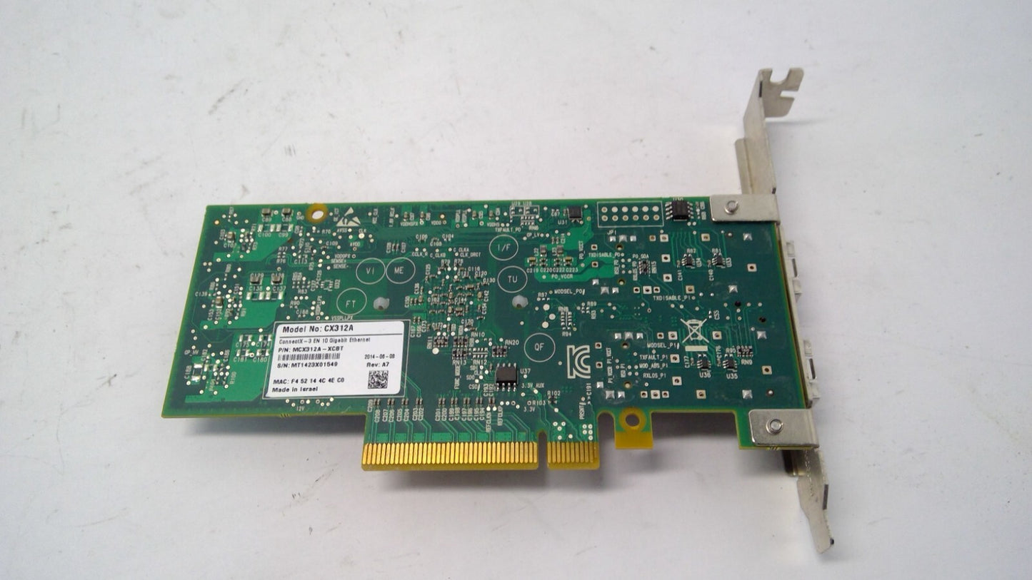 CX312A Mellanox ConnectX-3 EN Dual Port SFP+ PCI Card MCX312A-XCBT High Profile