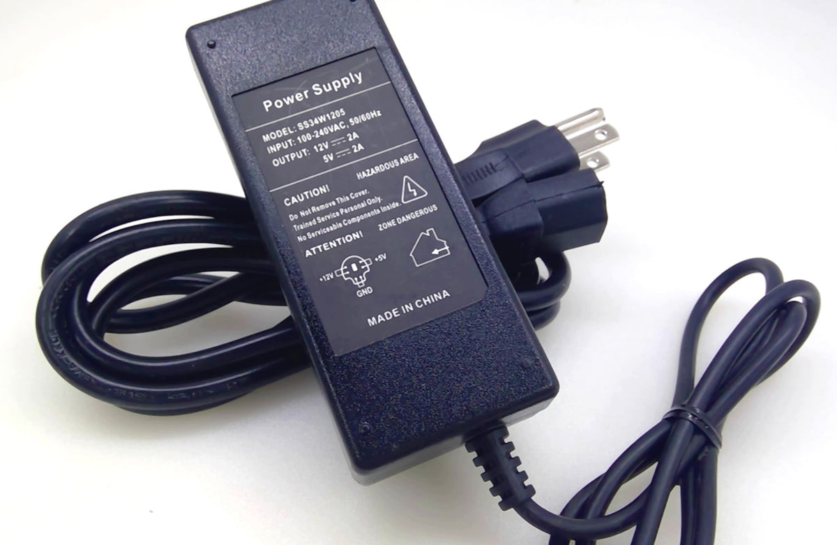 SS34W1205 AC/DC Power Supply Adapter 12V 2A 5V 2A Dual Output Multi-Pin