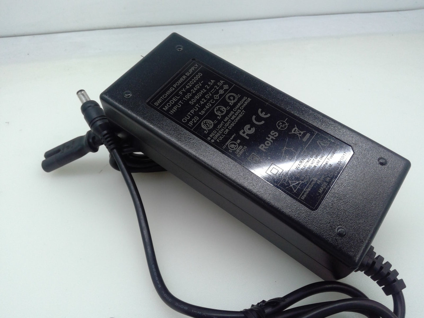 FUYUANDIAN 42V 2A Power Supply Charger Switching Model FY-4202000 Tip 5.5*2.5mm