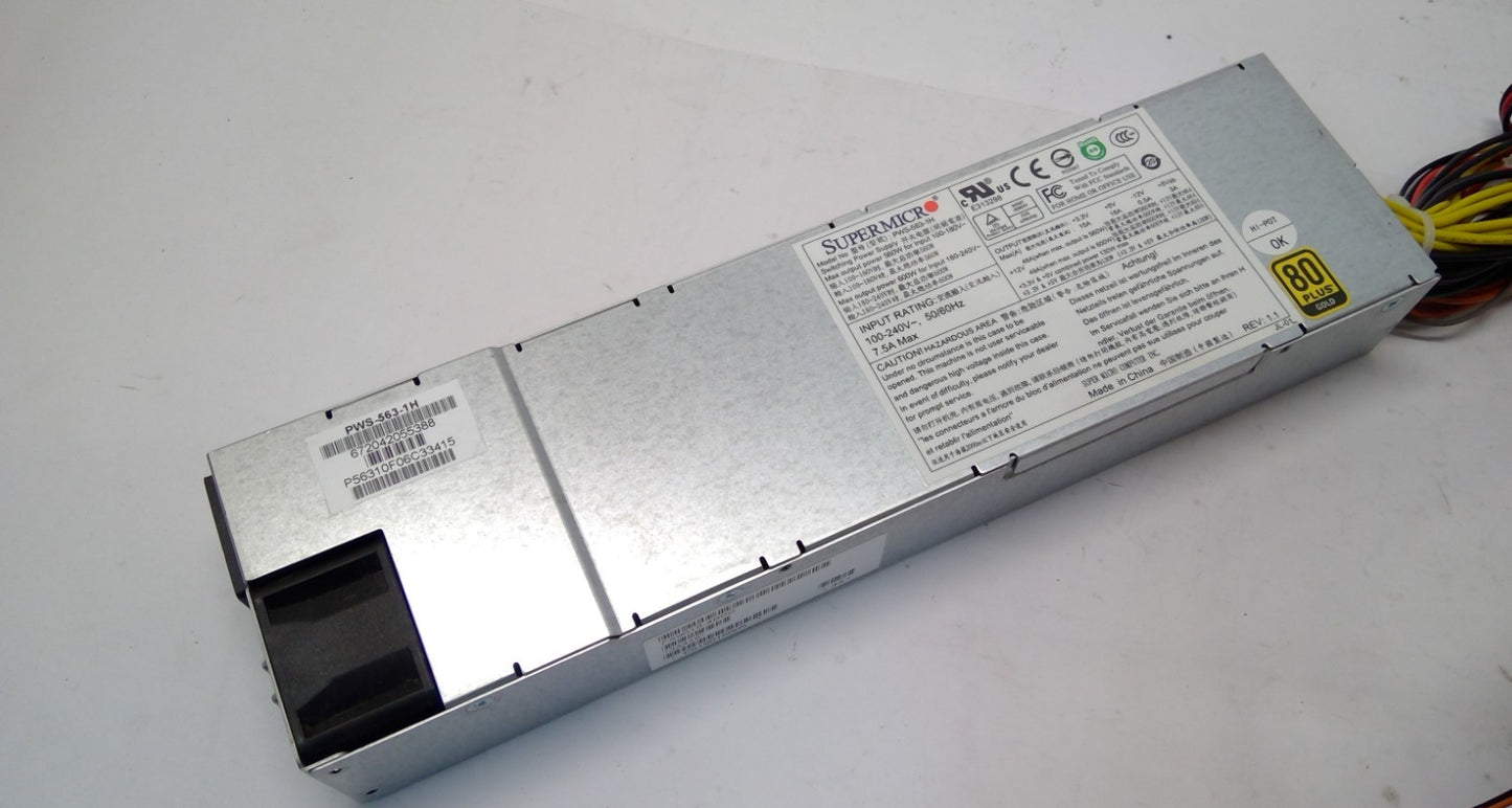 Supermicro PWS-563-1H 560W 1U Server Power Supply 80 PLUS Gold