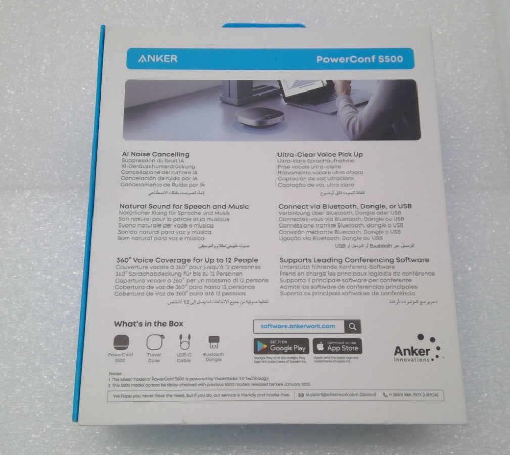 Open Box ANKER A3305 POWERCONF S500 SPEAKERPHONE USB-C CONFERENCE SPEAKER