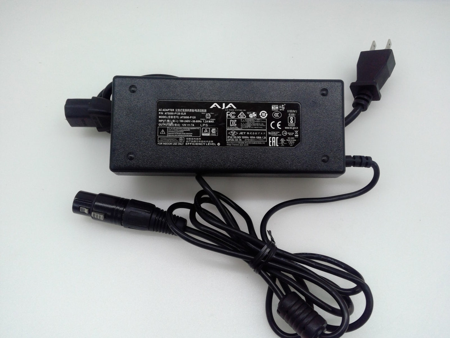 Genuine AJA AC Adapter ATS090-P120-XLR ATS090-P120 Power Charger 12V 7.0A