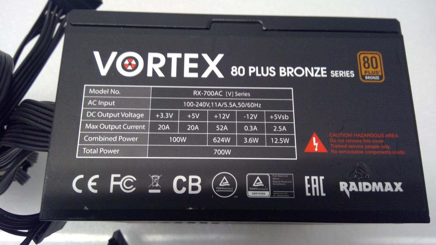 Raidmax Vortex Power RX-700AC  80 Plus Bronze 700W ATX/12V Power Supply