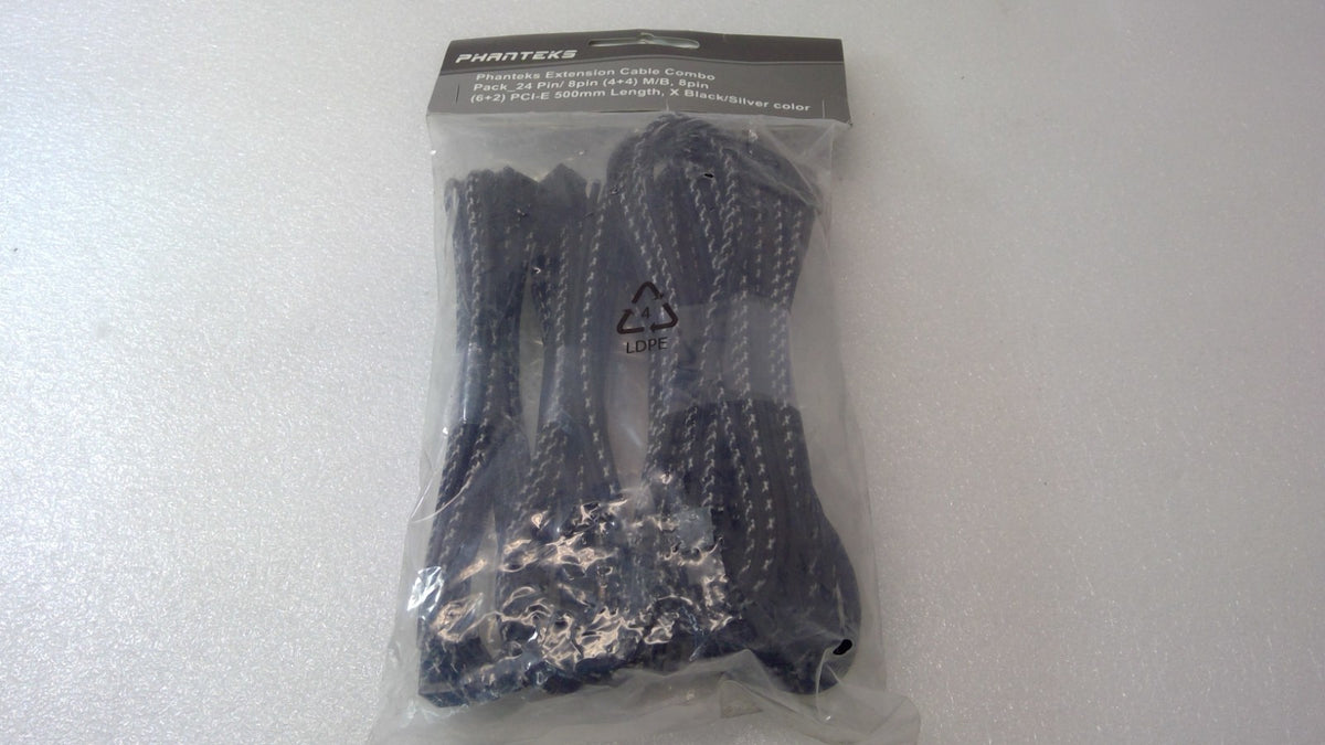 NEW Phanteks Extension Cable Combo PH-CB-CMBO_XSV X Black Silver w/Combs
