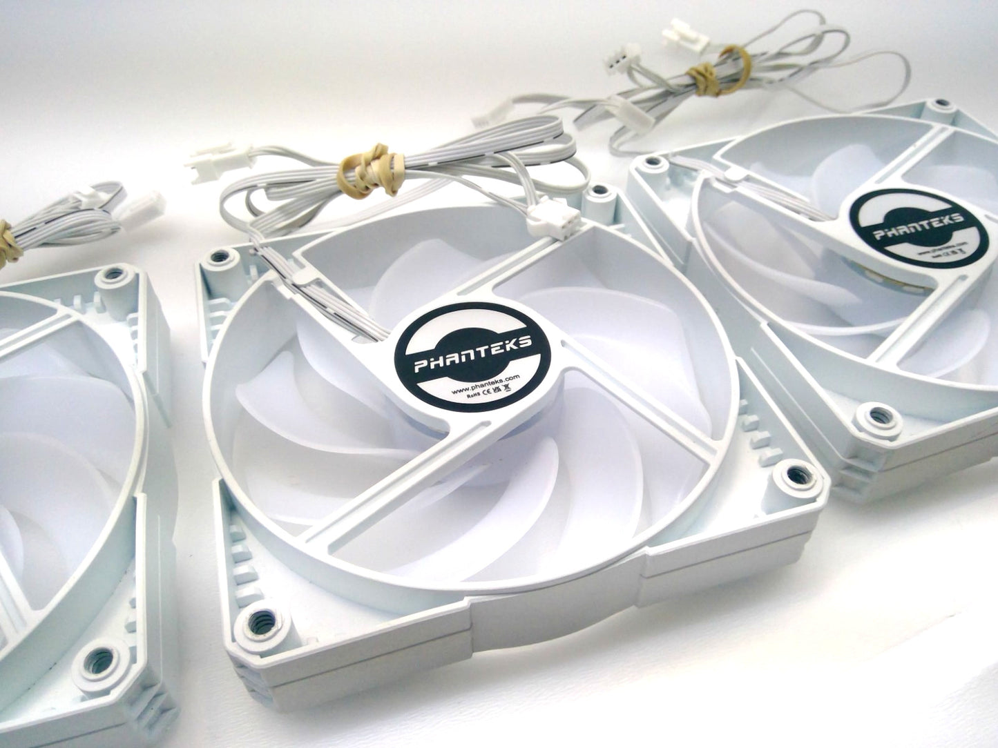 Lot of 3 White Phanteks  SK140 DRGB PWM Case cooling Fan 140mm 9 BLADE DISK