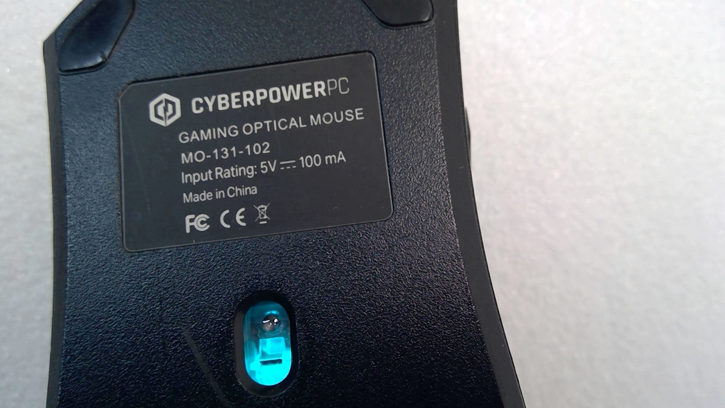CyberPower PC MO-131-102 Gaming Optical Mouse Black Multi-Color LED USB Wired