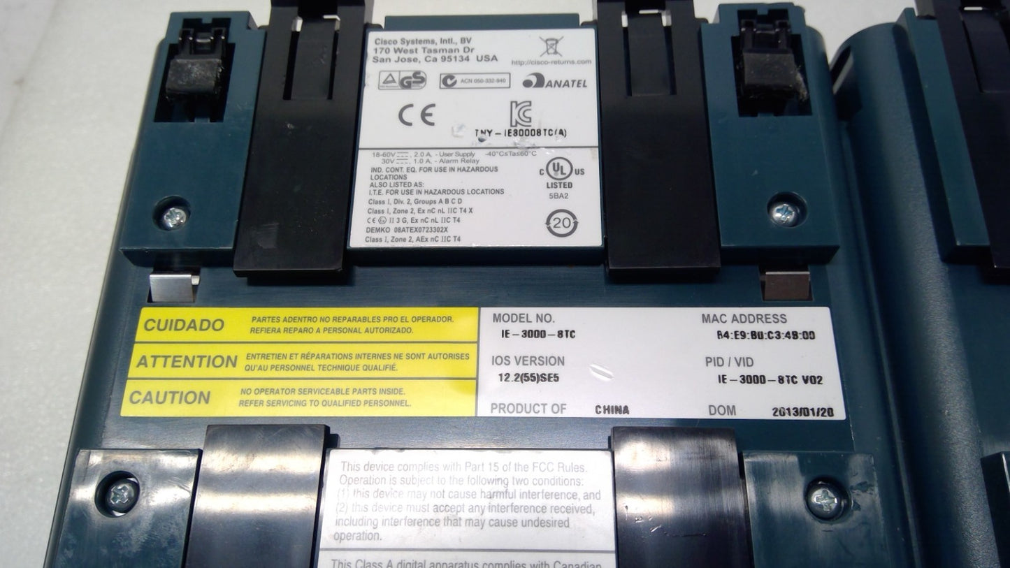 Cisco IE-3000-8TC IE 3000 8Port Industrial Ethernet Switch W/PWR-IE3000-AC*Read*