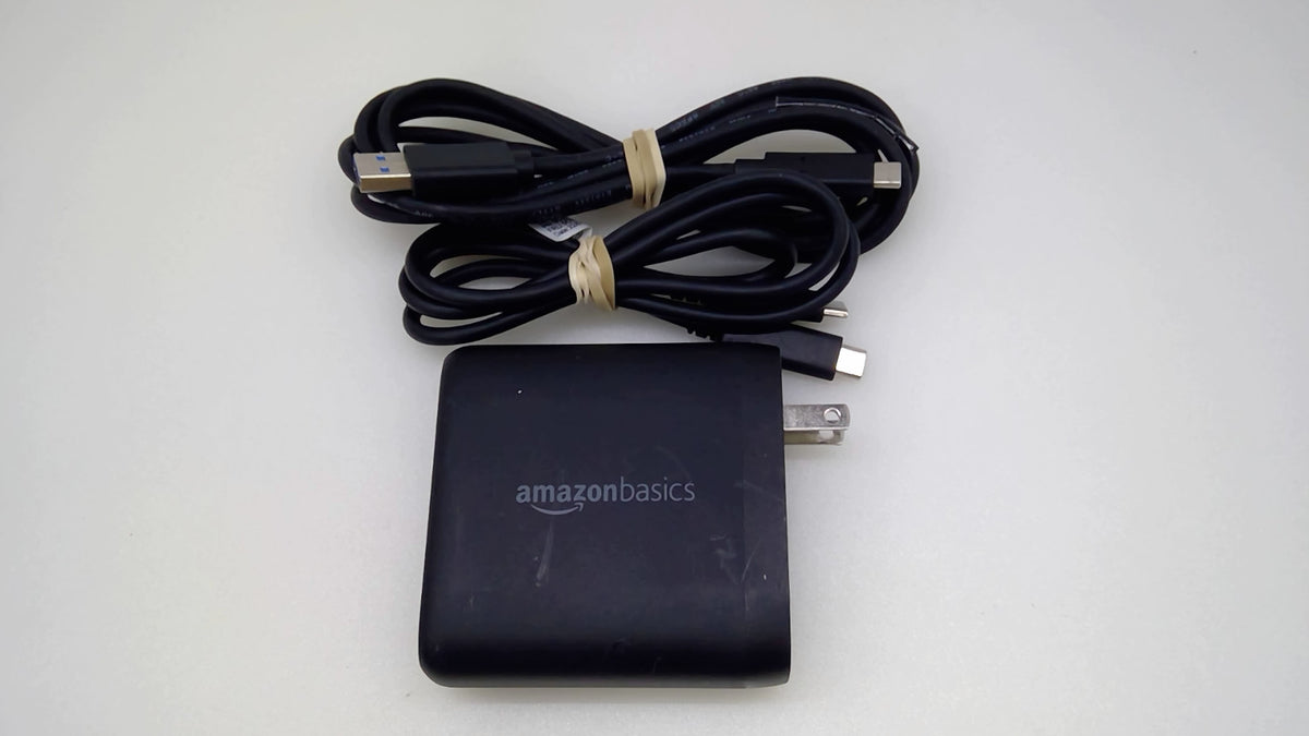 Genuine Amazon Basics B087MDYP24 100W 4-Port USB-C Wall Charger 2 Cables