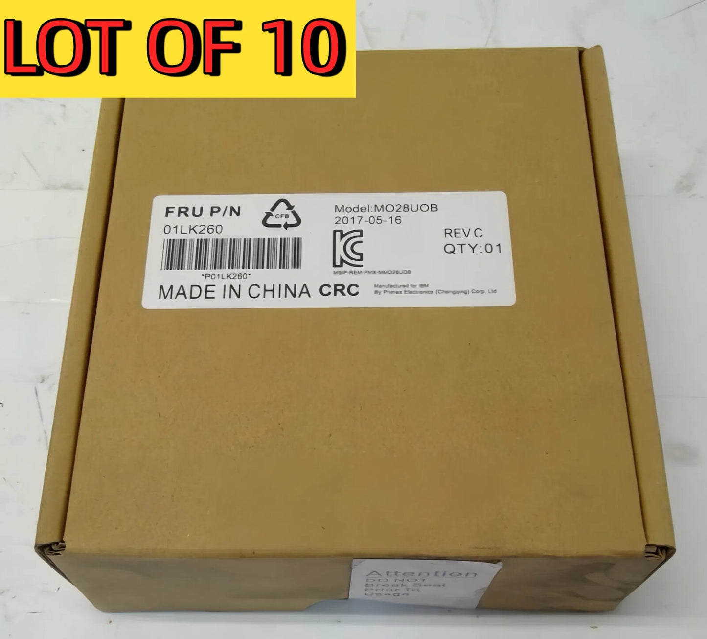 *LOT OF 10* IBM Model MO28UO 3-Button USB Optical Scroll Wheel Mouse Black/Red