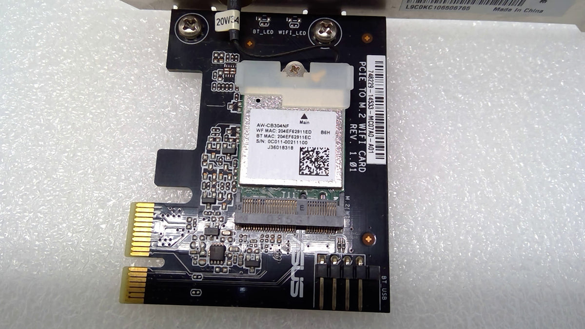 ASUS CYBERPOWERPC WLAN BLUETOOTH 5.0 PCIE TO M2 WIFI NETWORK CARD MC07A0-A01