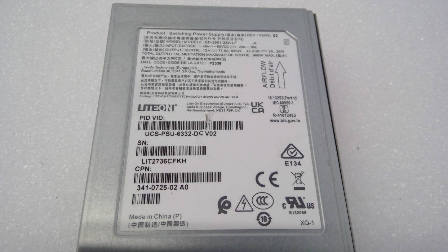 CISCO UCS-PSU-6332-DC Power supply 930W DC for Nexus 9000 UCS 6332*Rrad*