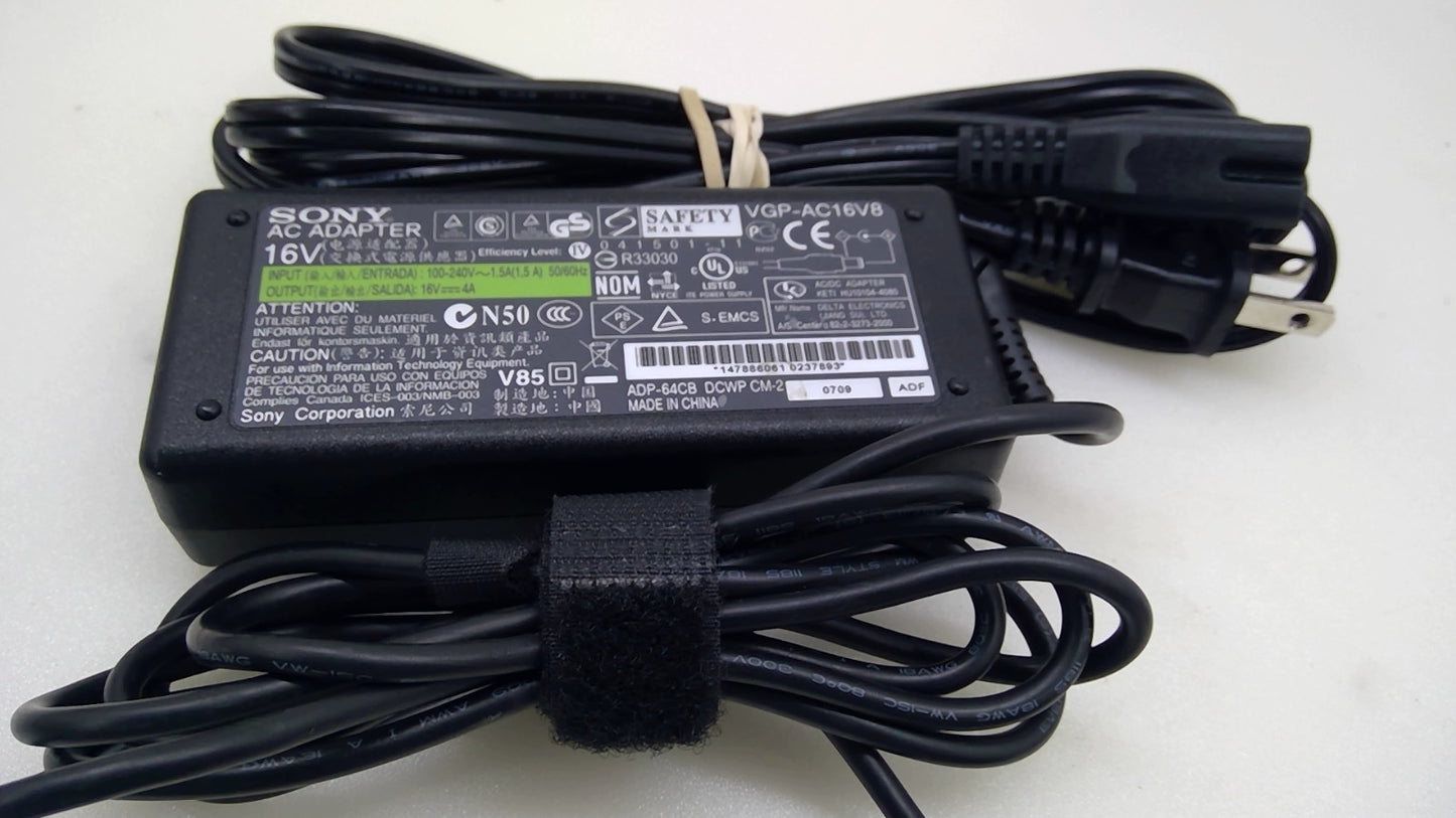 Genuine Sony VGP-AC16V8 VGP-AC16V13 ADP-64CB 16V 4A VAIO AC Adapter