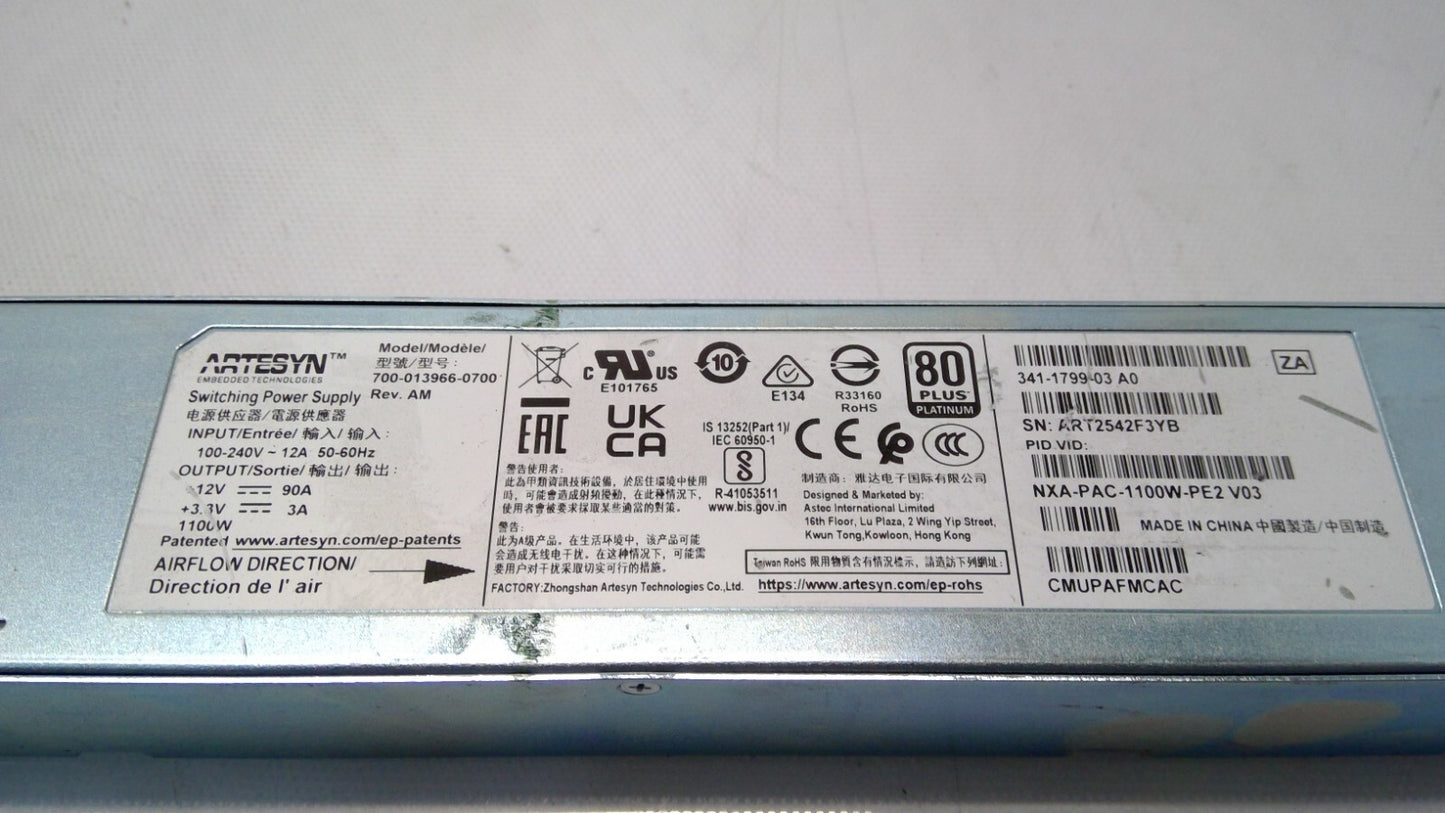 Cisco Artesyn NXA-PAC-1100W-PE2 1100W FOR Nexus PSU 341-1799-03