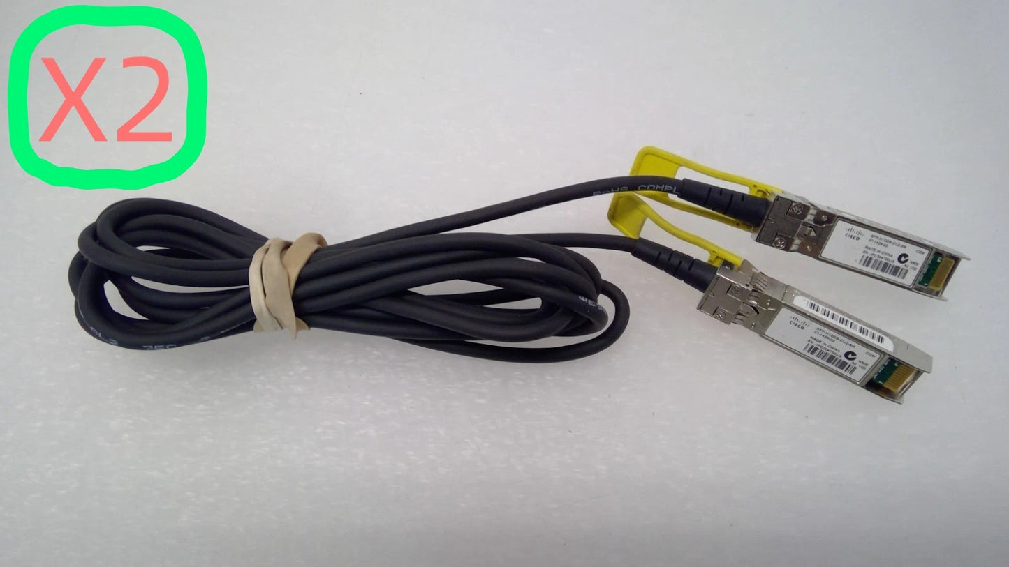 *LOT OF 2* CISCO GENUINE SFP-H10GB-CU2-5M 37-1429-02 10G SFP+ DAC Cable 2.5m