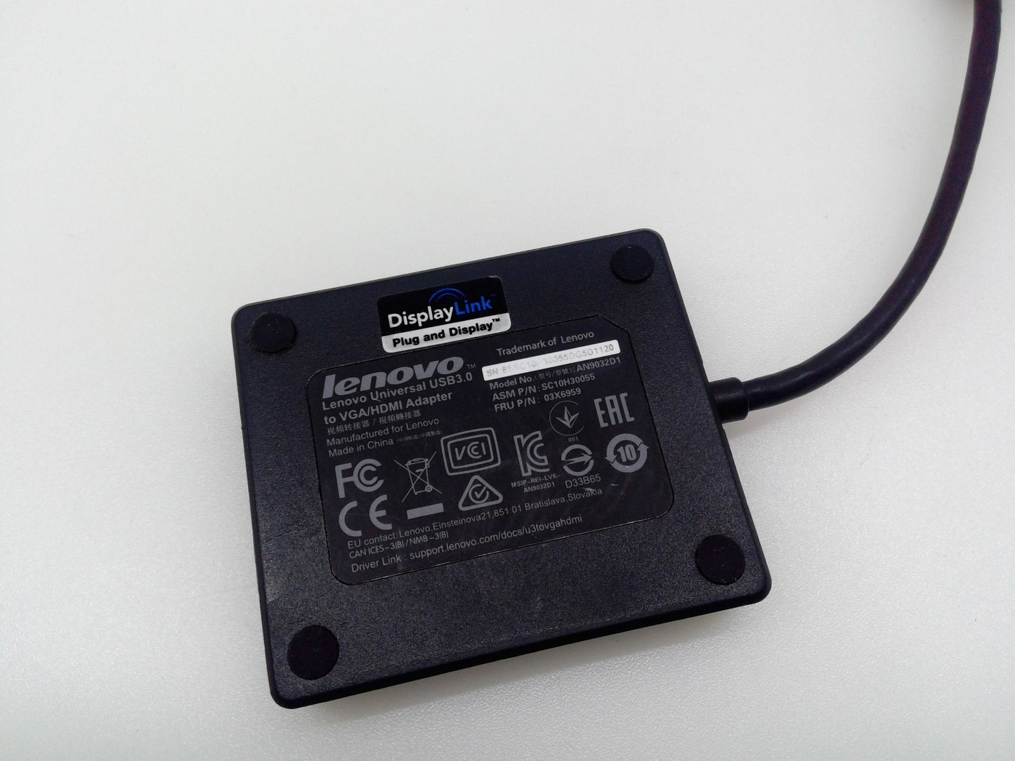Genuine Lenovo AN9032D1 USB 3.0 TO VGA/HDMI Video Adapter Black 03X5969