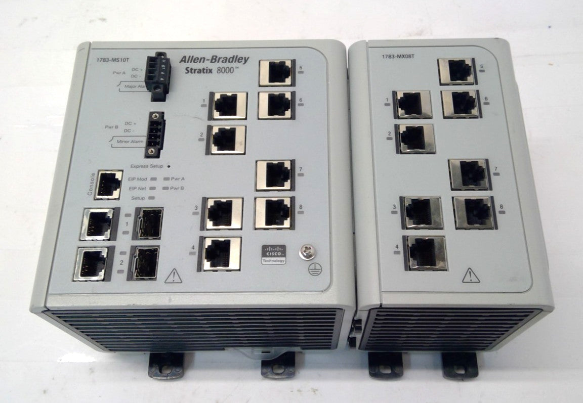 Allen Bradley 1783-MS10T Stratix 8000 Ethernet Managed Switch and 1783-MX08T
