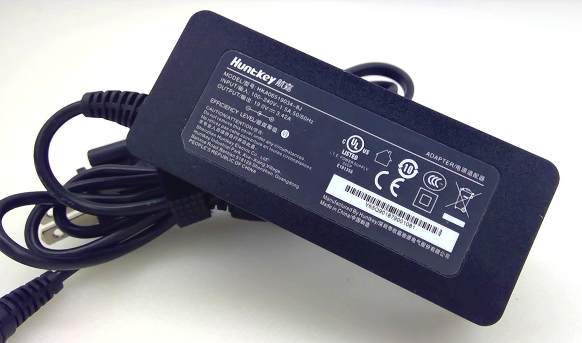 Huntkey HKA06519034-8J 65W 19V 3.42A AC Adapter Yellow Tip w/ Power Cord