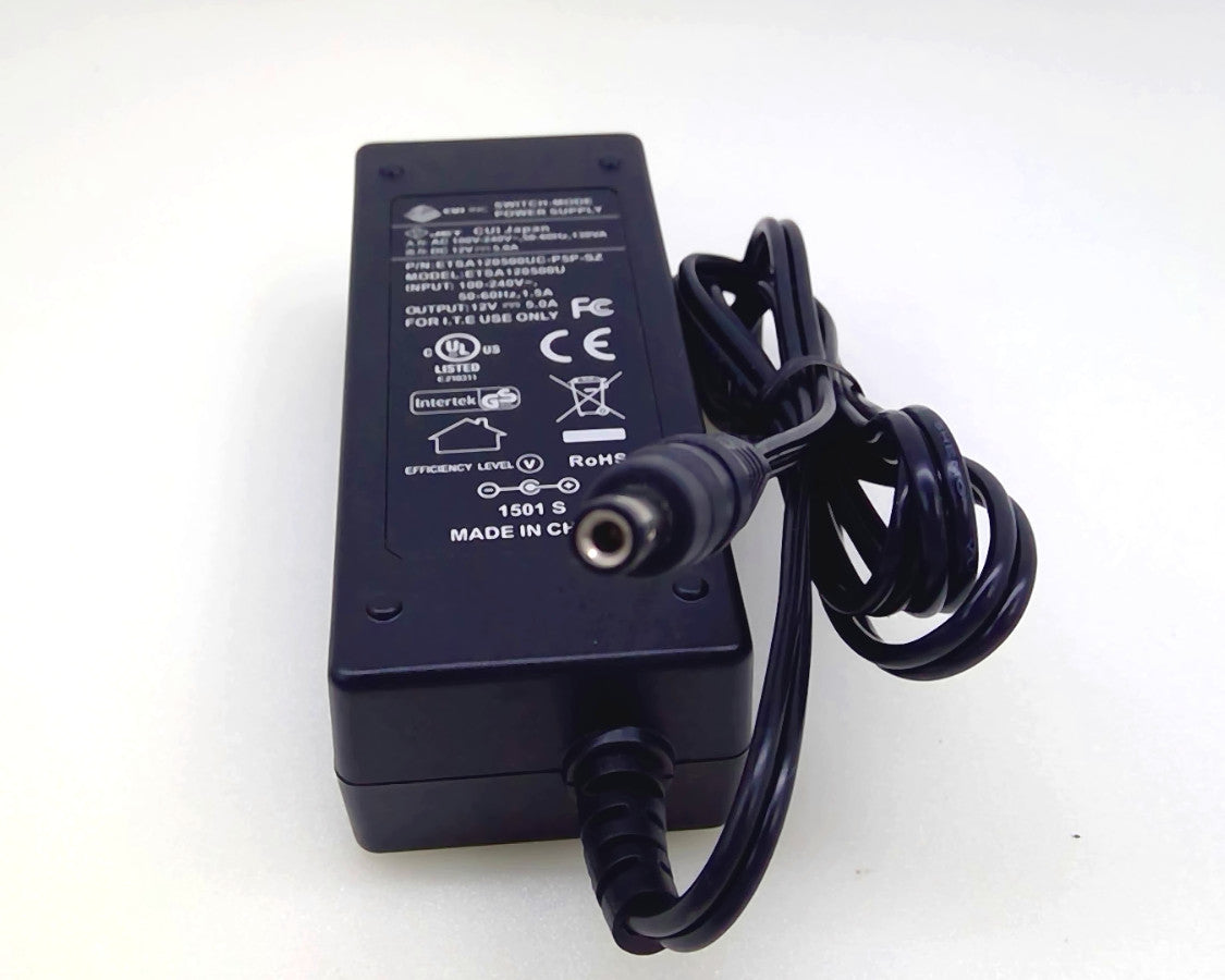 Gwnuine CUI ETSA120500U 12V 5A 60W AC Adapter 5.5 x 2.1mm W/Power Cord Item Spec