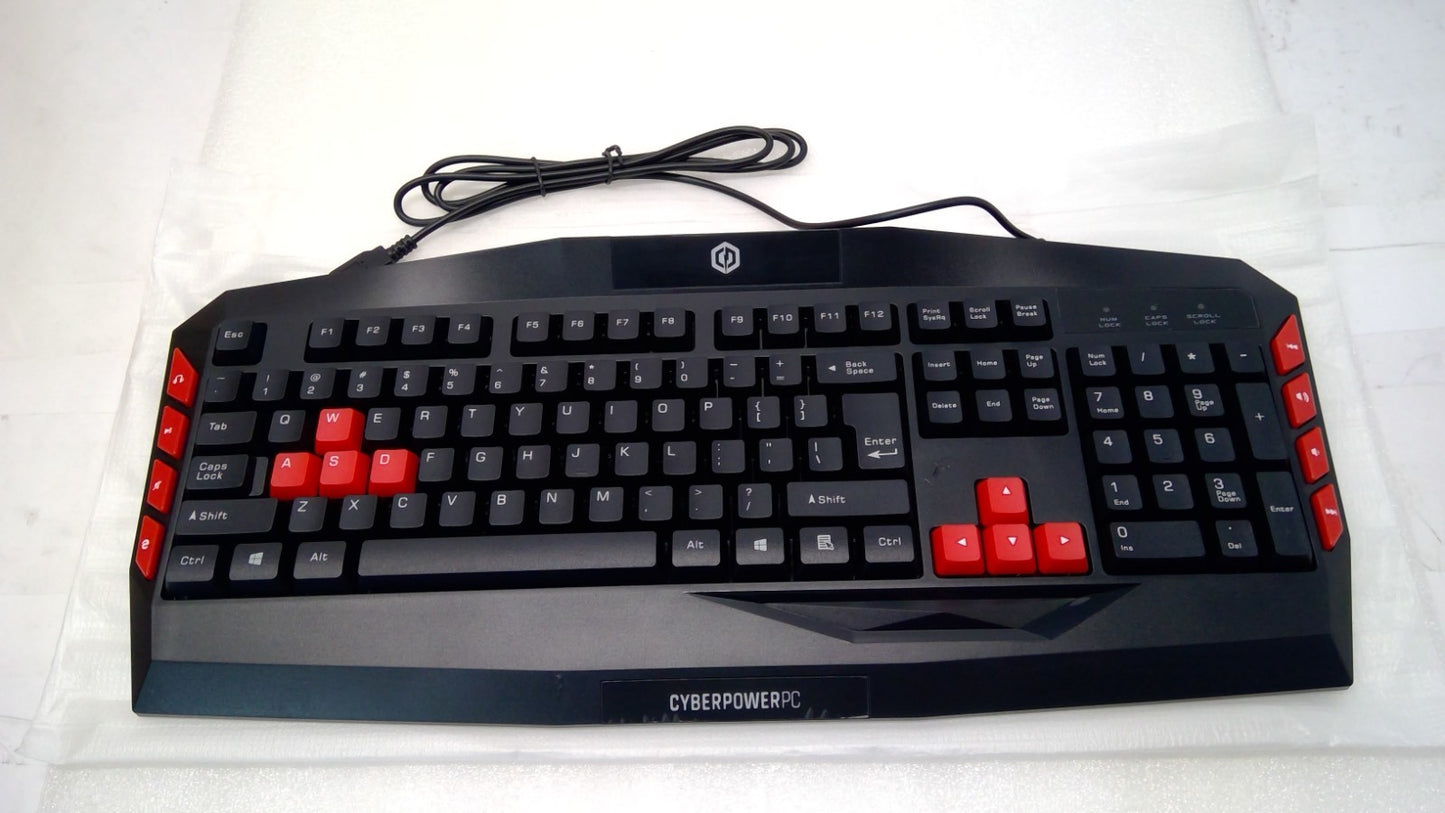OPEN BOX Cyberpower PC Wired USB Multimedia Gaming Keyboard