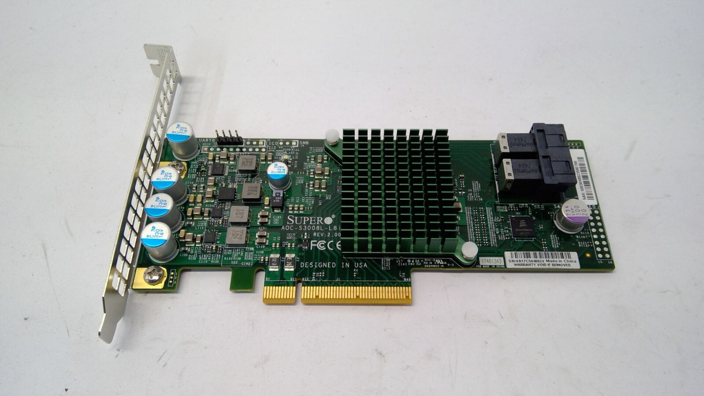 SuperMicro AOC-S3008L-L8i 12GB/S SAS HBA IT High Profile RAID Controller Card