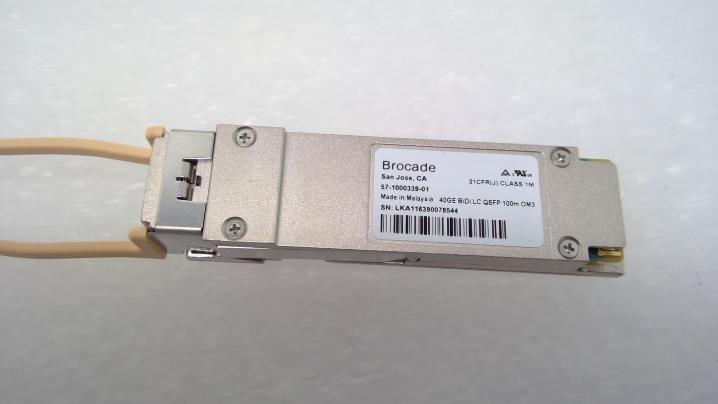 Brocade 57-1000339-01 40GE SR BiDi QSFP 100M OM3 Transceiver