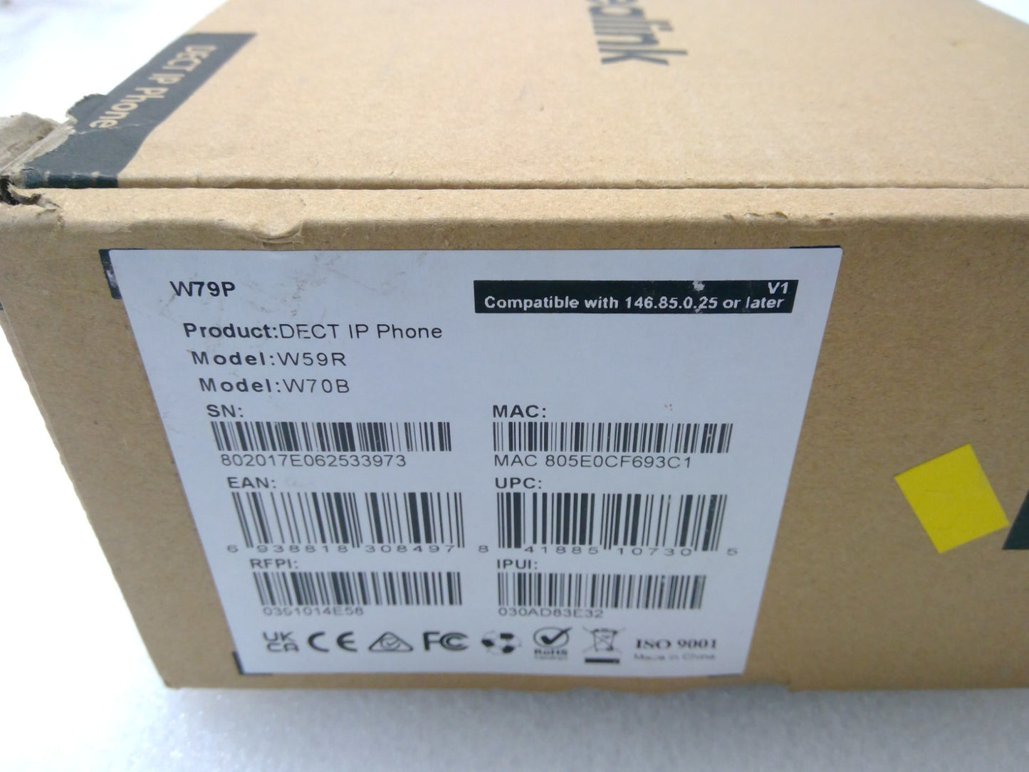 Yealink W79P DECT Solution including  W59R handset and W70B IP base station