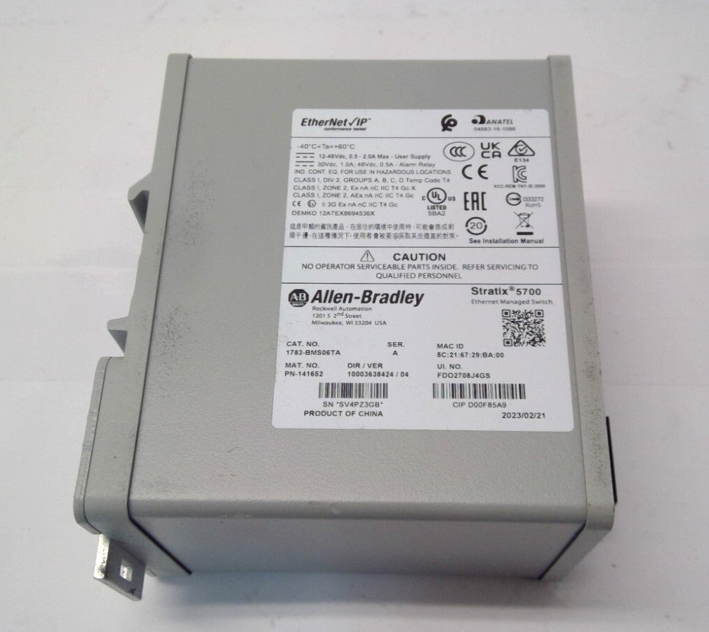 ALLEN BRADLEY 1783-BMS06TA  Ethernet Managed Switch Stratix 5700 PN-141652
