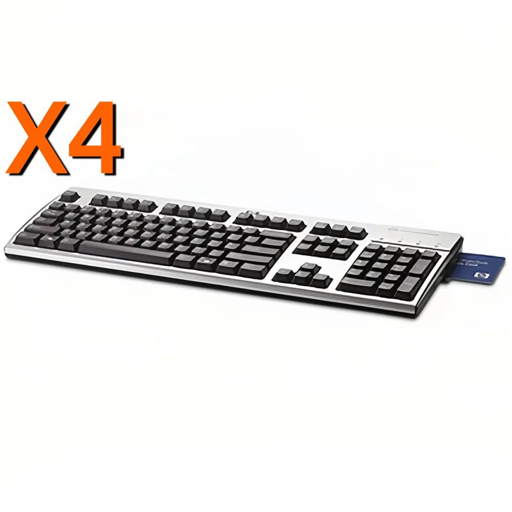 Lot of 4 NEW Genuine HP BV813AA#ABA USB Smart Card CCID USB Wired Keyboards