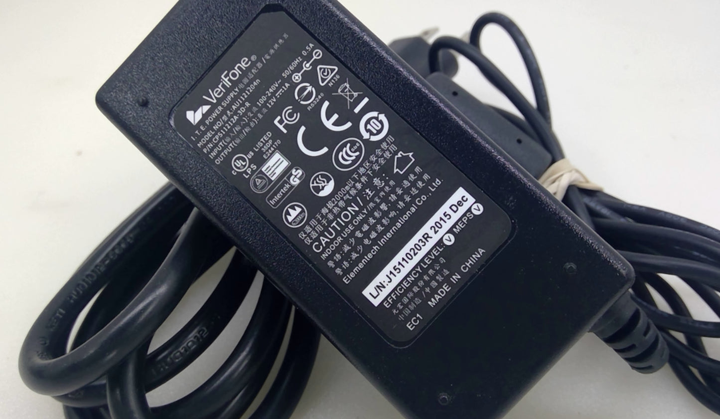 VeriFone AU1121204N CPS11212A-3D-R 12V 1A 12W AC/DC Power Adapter