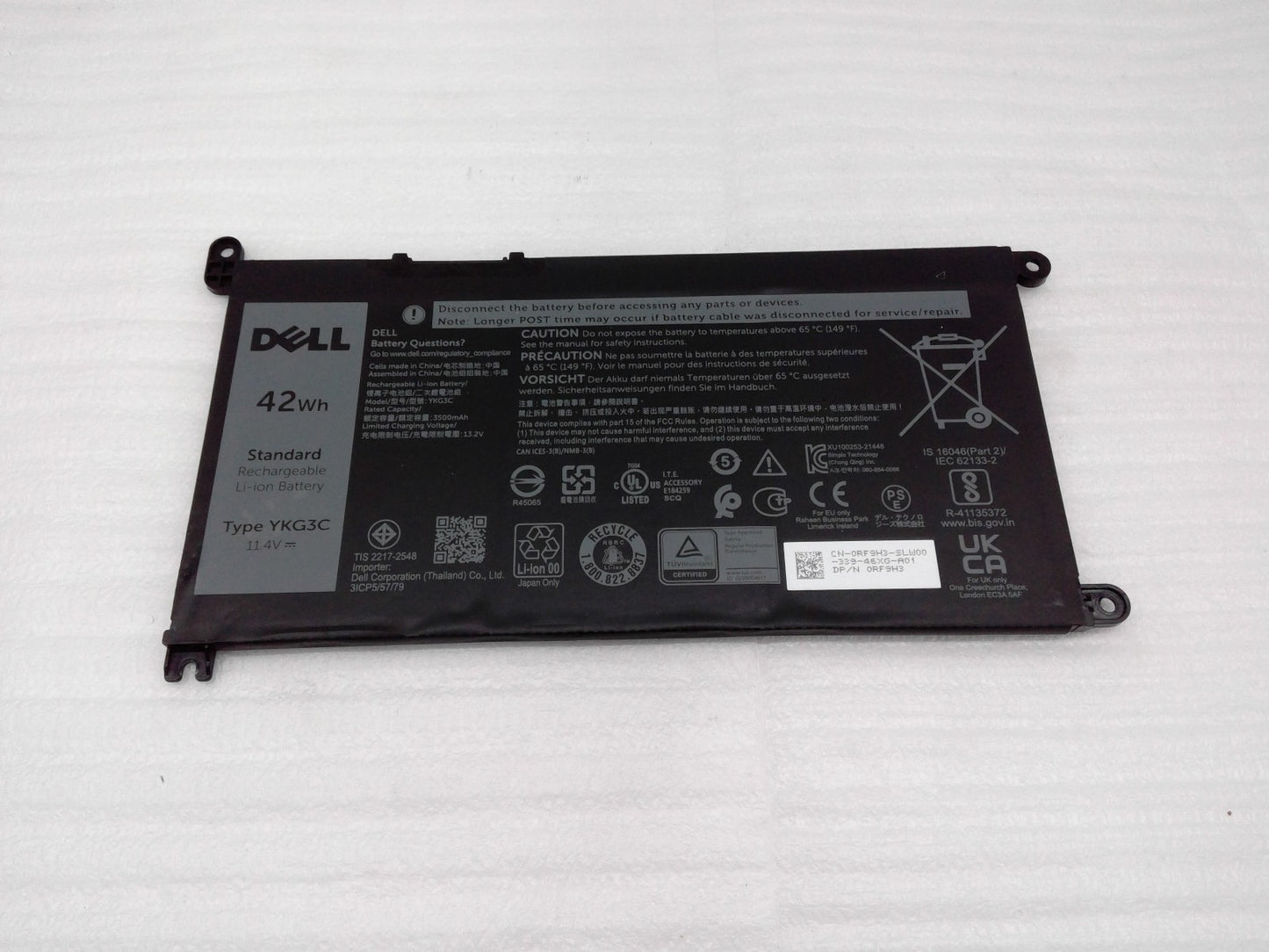 Genuine Dell YKG3C 42Wh Replacement Laptop Battery for Chromebook 3110 and 3110