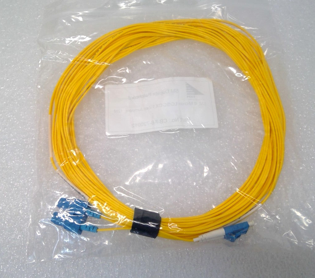 LOT OF 10 SM Duplex Patchcord SM 8 Micron LC/SC/DX Fiber Jumper 12M CB-FB-720012