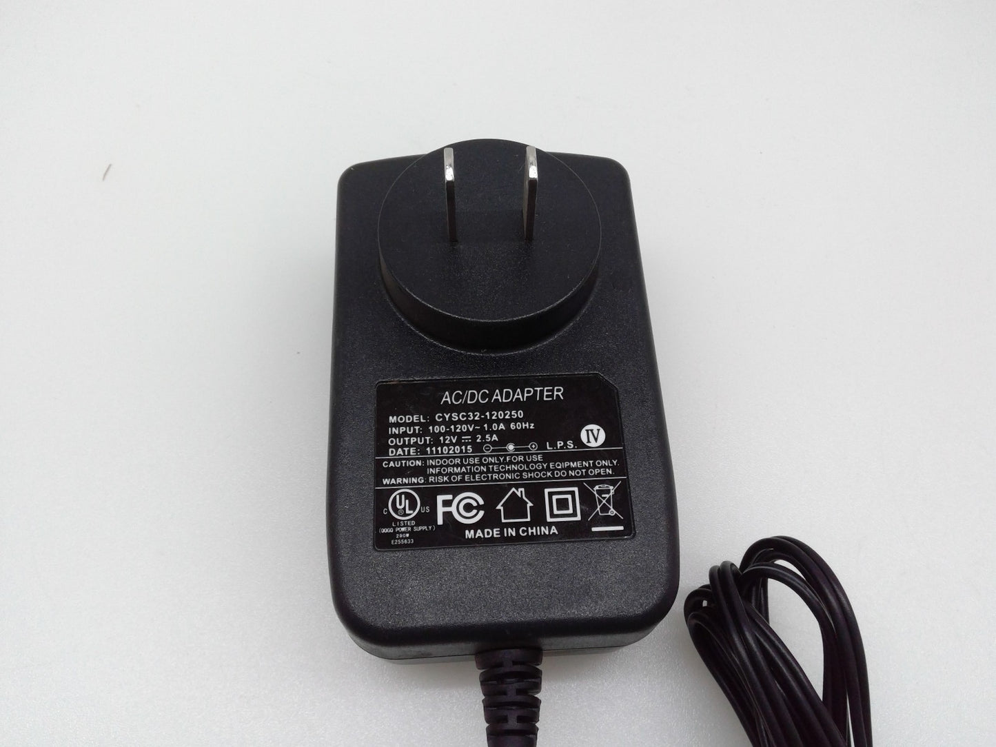 Lot of 10 - AC DC Adapter  DC1202500 12V 2500mA /2.5A Charger Power Supply 5.5mm