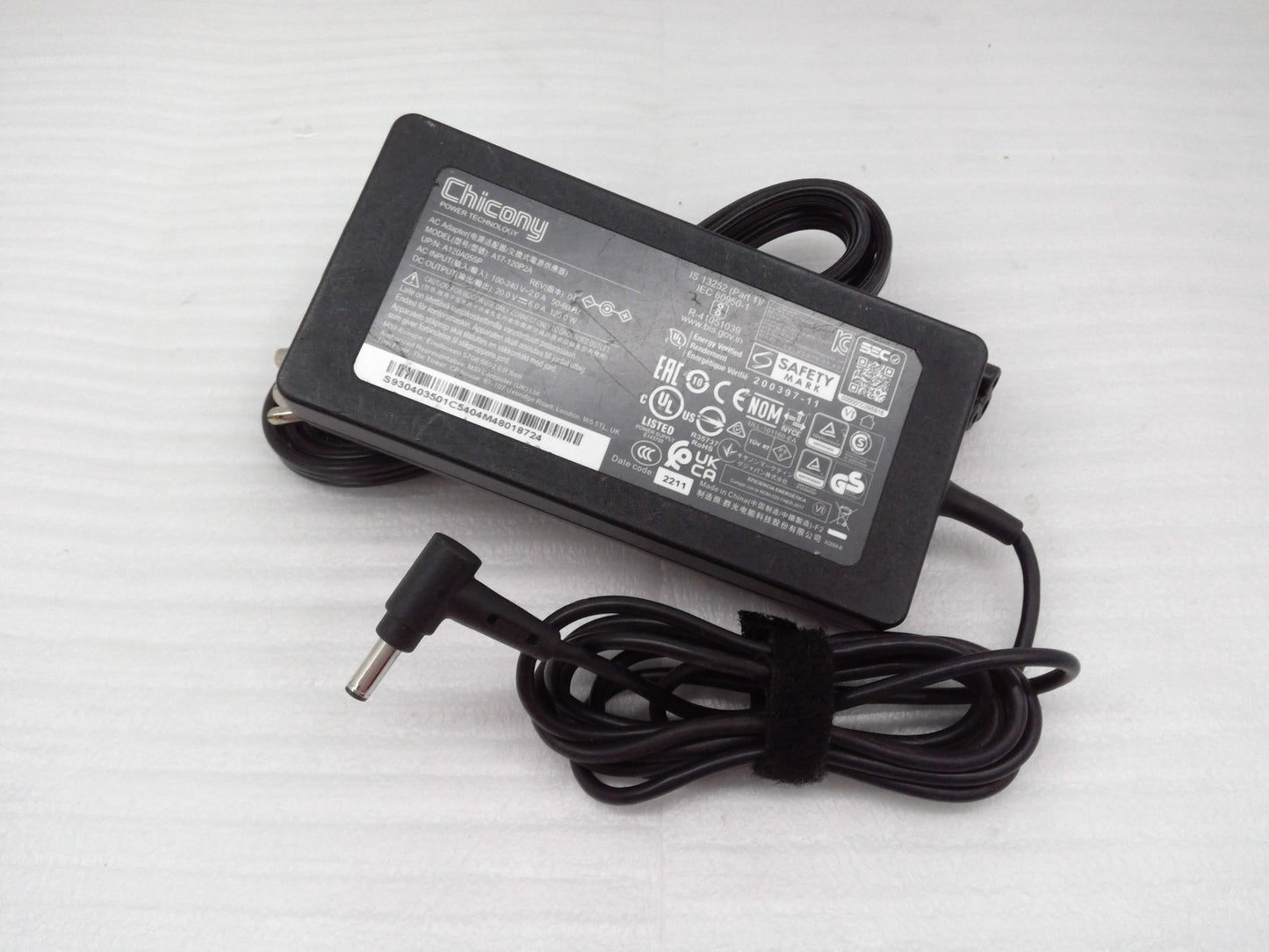 Chicony 20V 120W Charger Adapter for MSI GF63 Thin 11UC-1246US A17-120P2A 4.5mm
