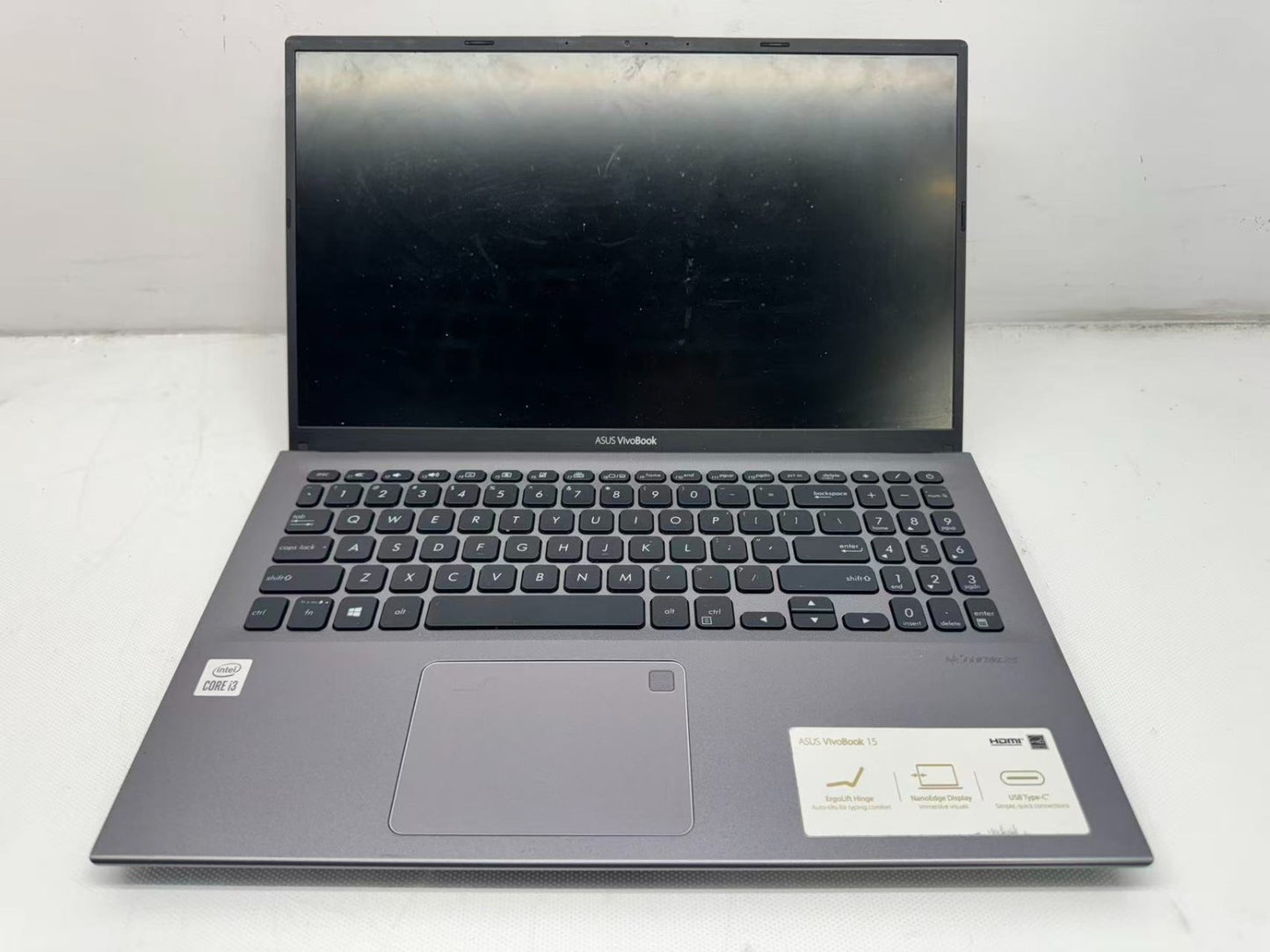 Asus F512J 15.6" Intel i3-1005G1@1.20GHz 20GB 256GB No/AC *READ*