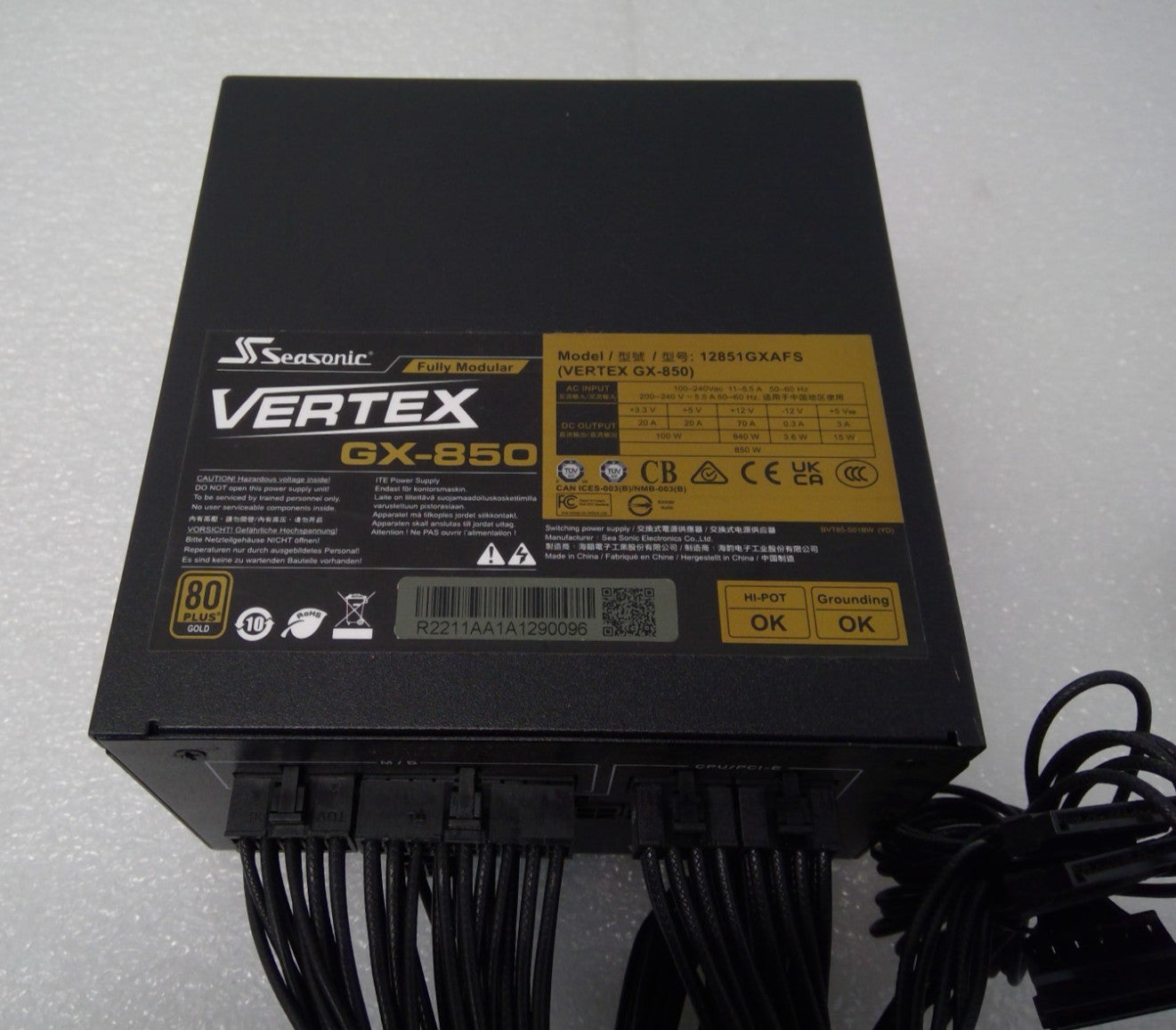 Seasonic Vertex GX-850W 80 Plus Gold Fully Modular Power Supply