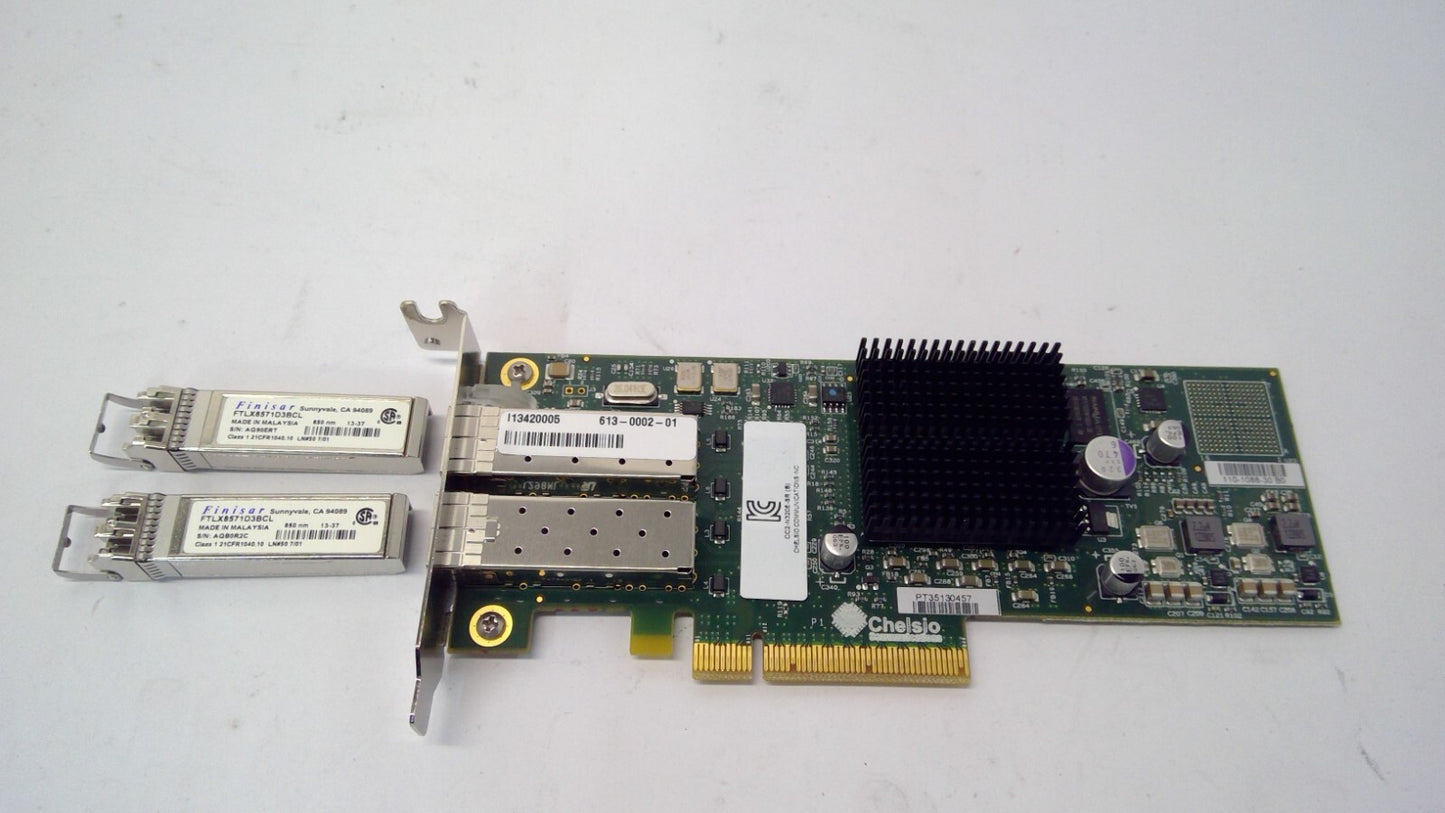 Chelsio 110-1088-30 N320-SR Dual-Port 10Gb Ethernet PCIe NIC Network Card w/2SFP